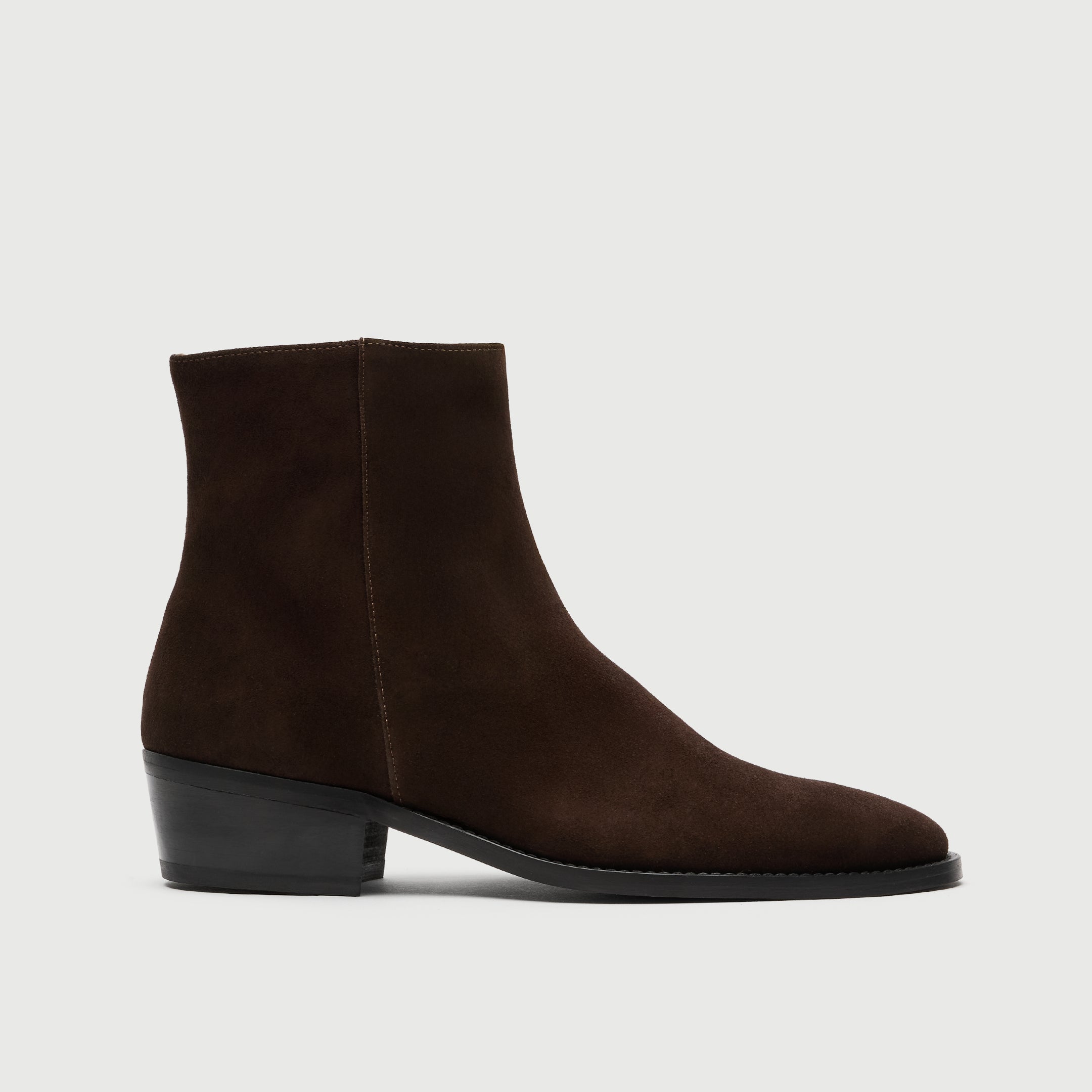 Walk London Hoxton Zip boot in brown suede