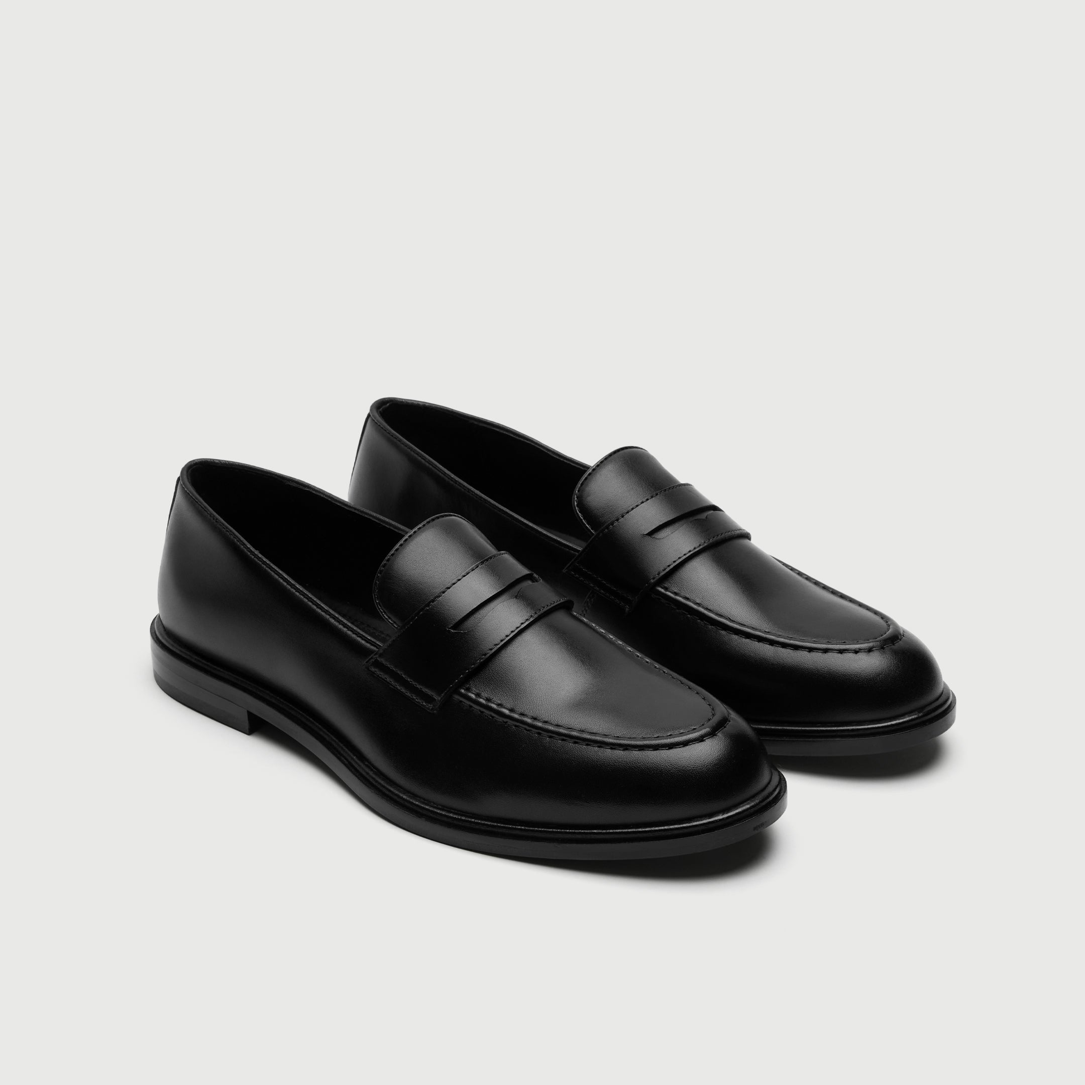 Walk London Putney Saddle loafer in Black leather
