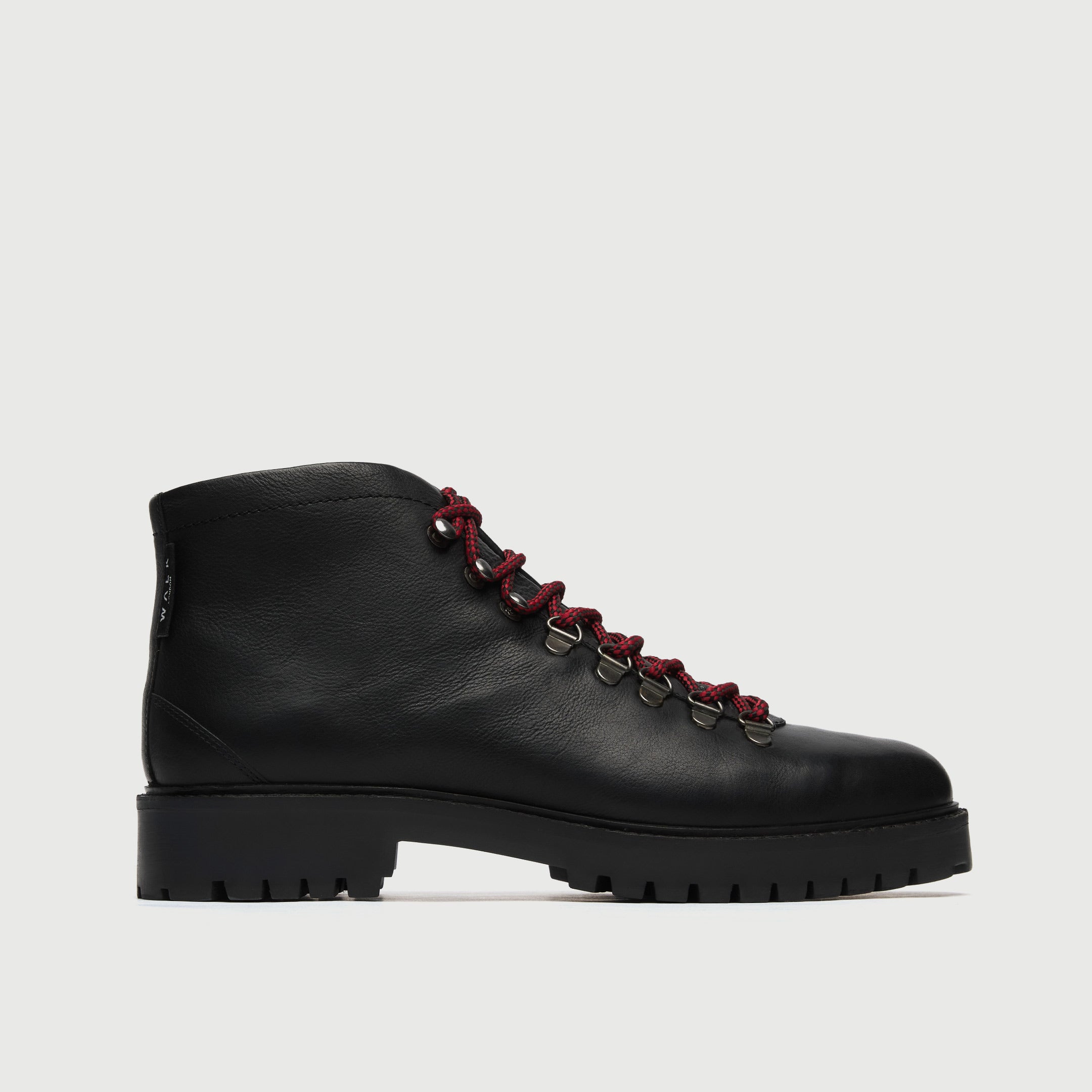 WALK London Men's Sean Low Hiking Boot in Black Leather