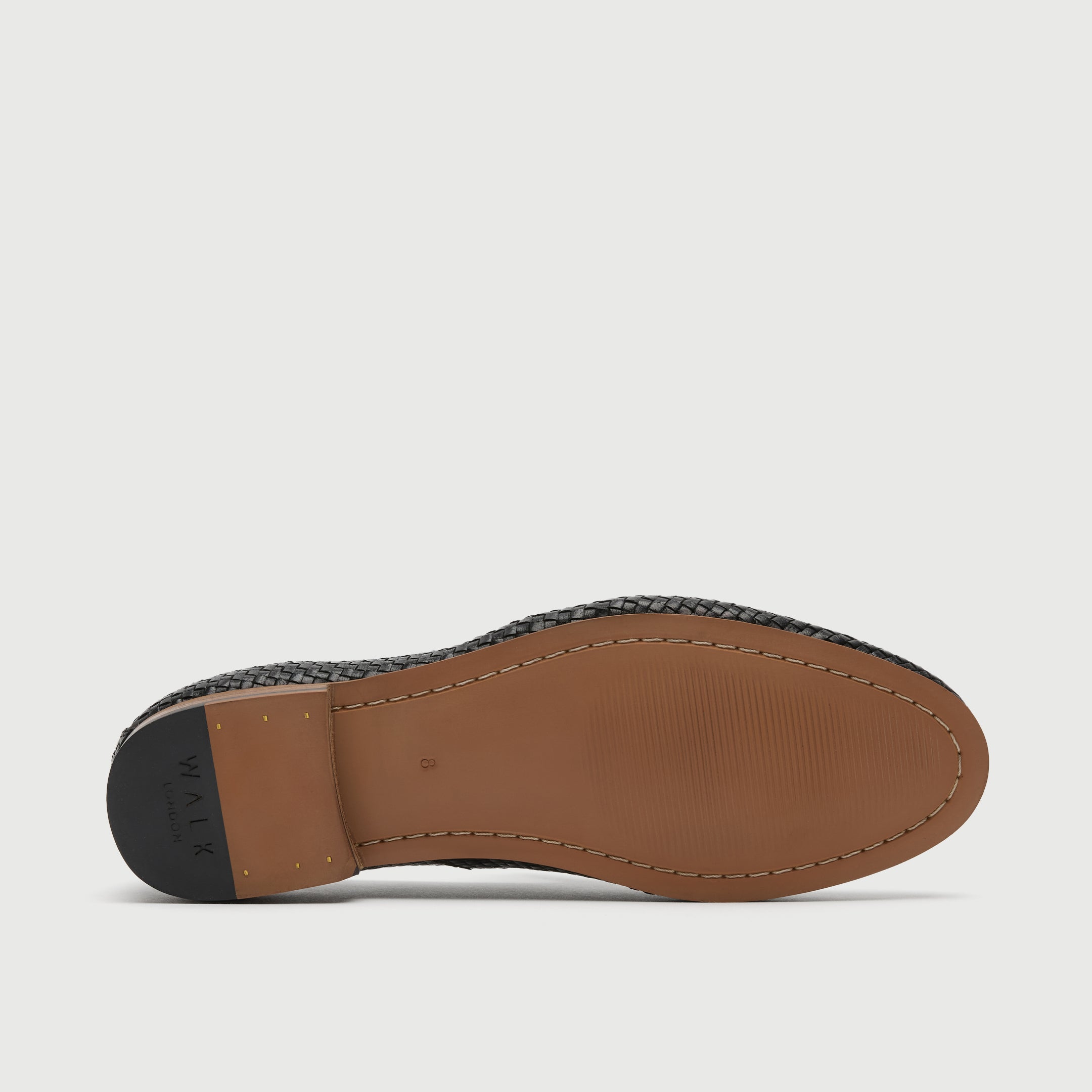 Walk London Mens Terry Weave Loafer in Black Leather