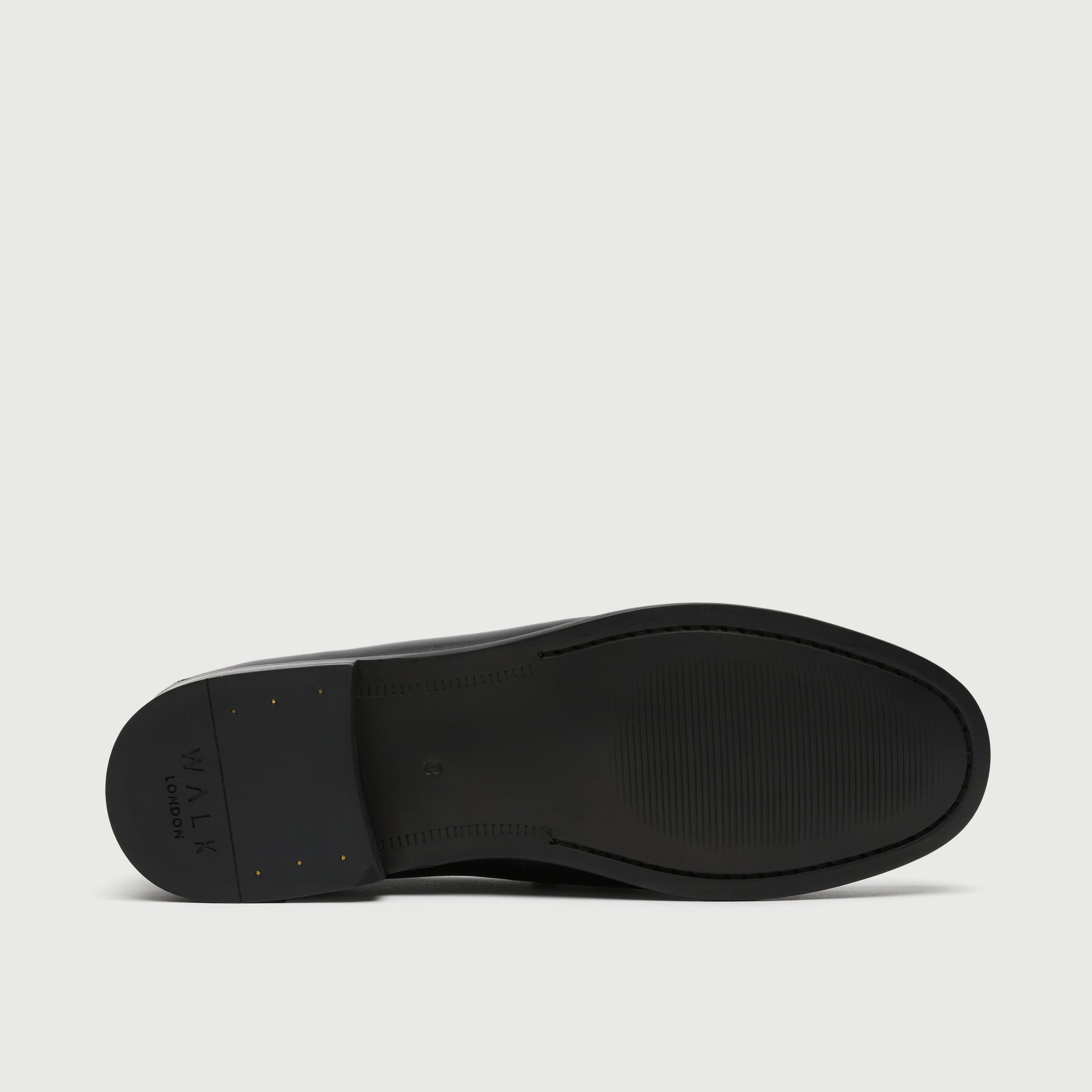 Walk London Mens Tino Trim Loafer in Black Leather