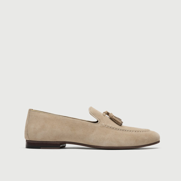 Walk London Men Tan Suede Dress Tassel Shoes Size 8 Putney Tassel Loafer Tan Suede | Walk London | Official Site main image 4