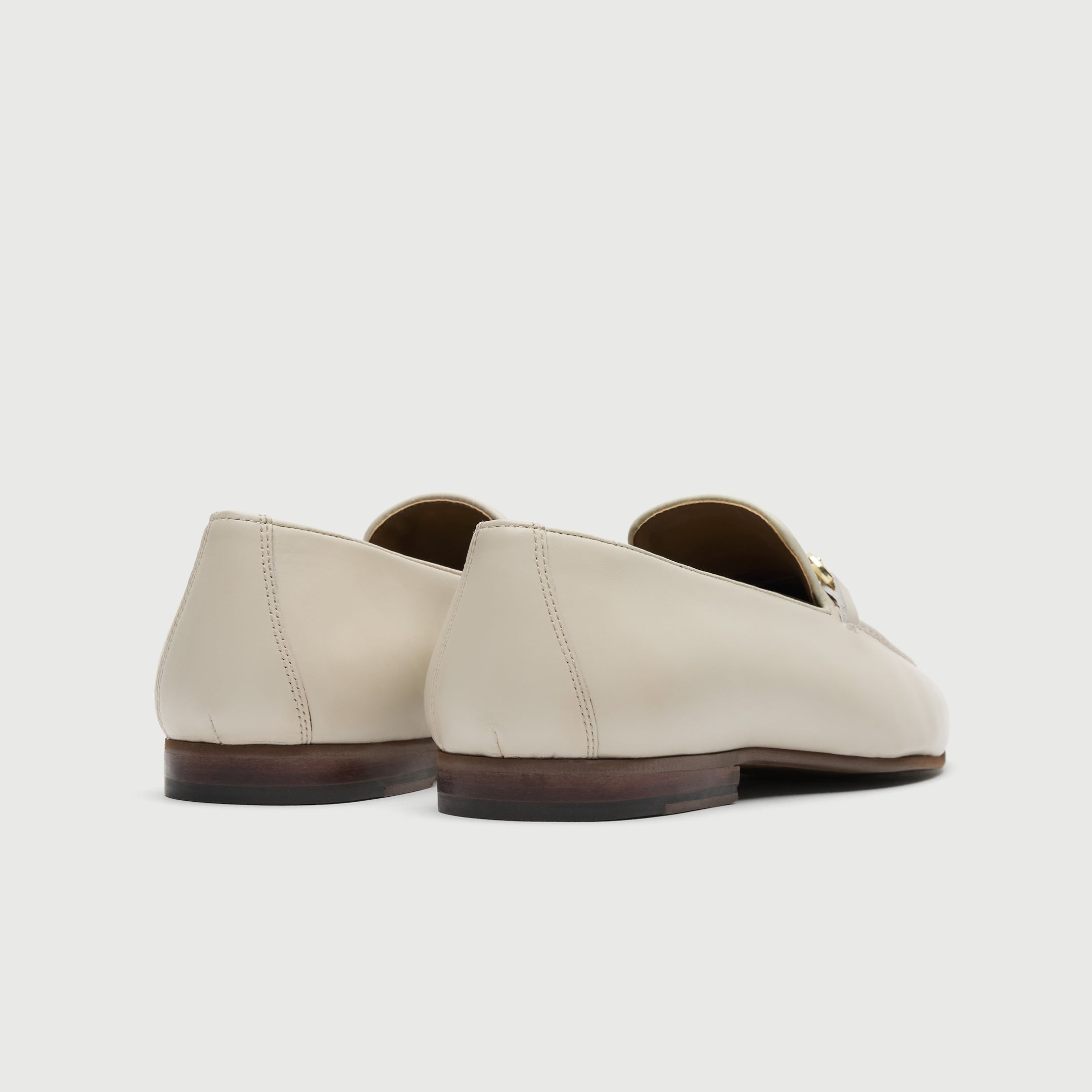 Walk London Mens Trent Trim Loafer in Off White Leather