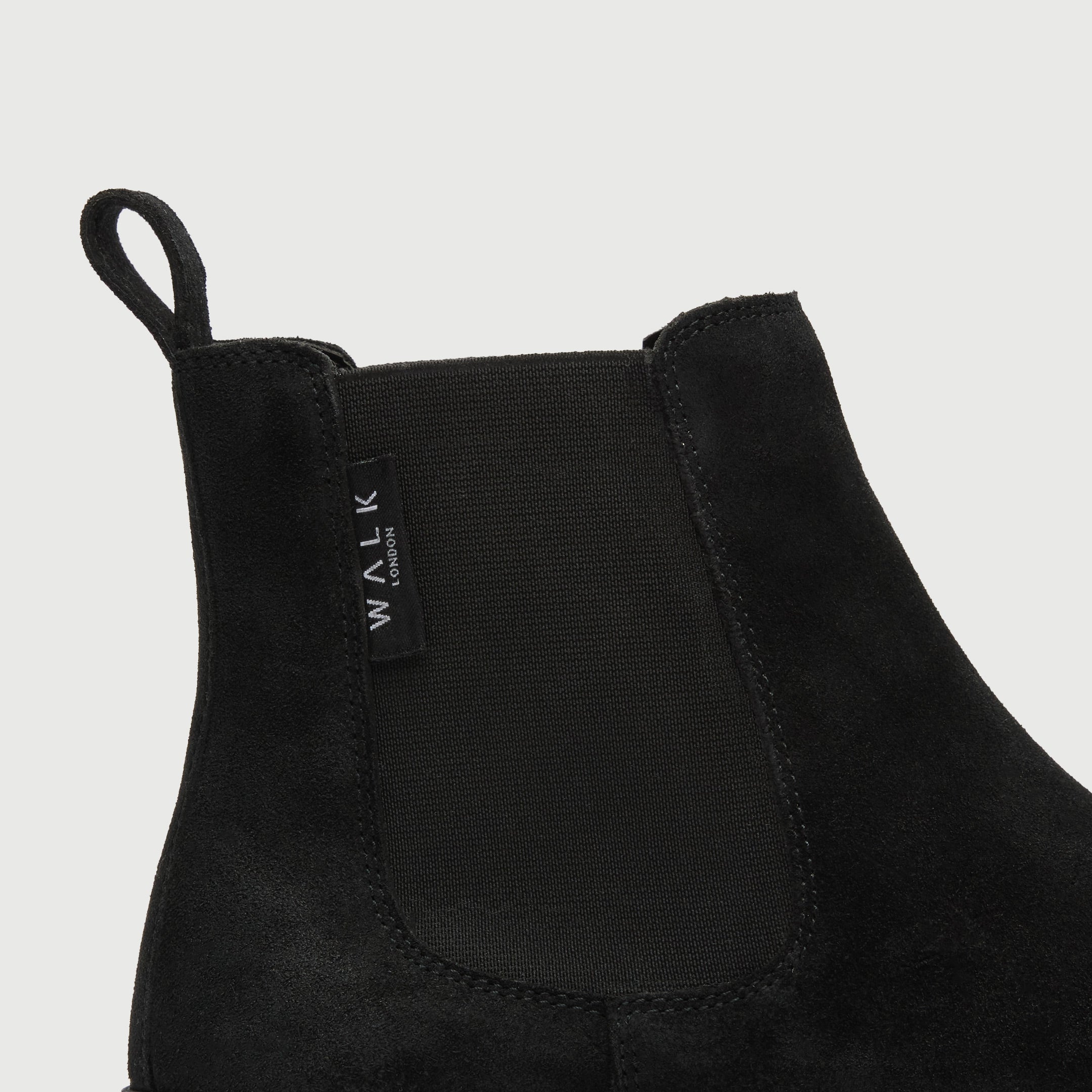WALK London Men's Callum Chelsea Boot in Black Suede