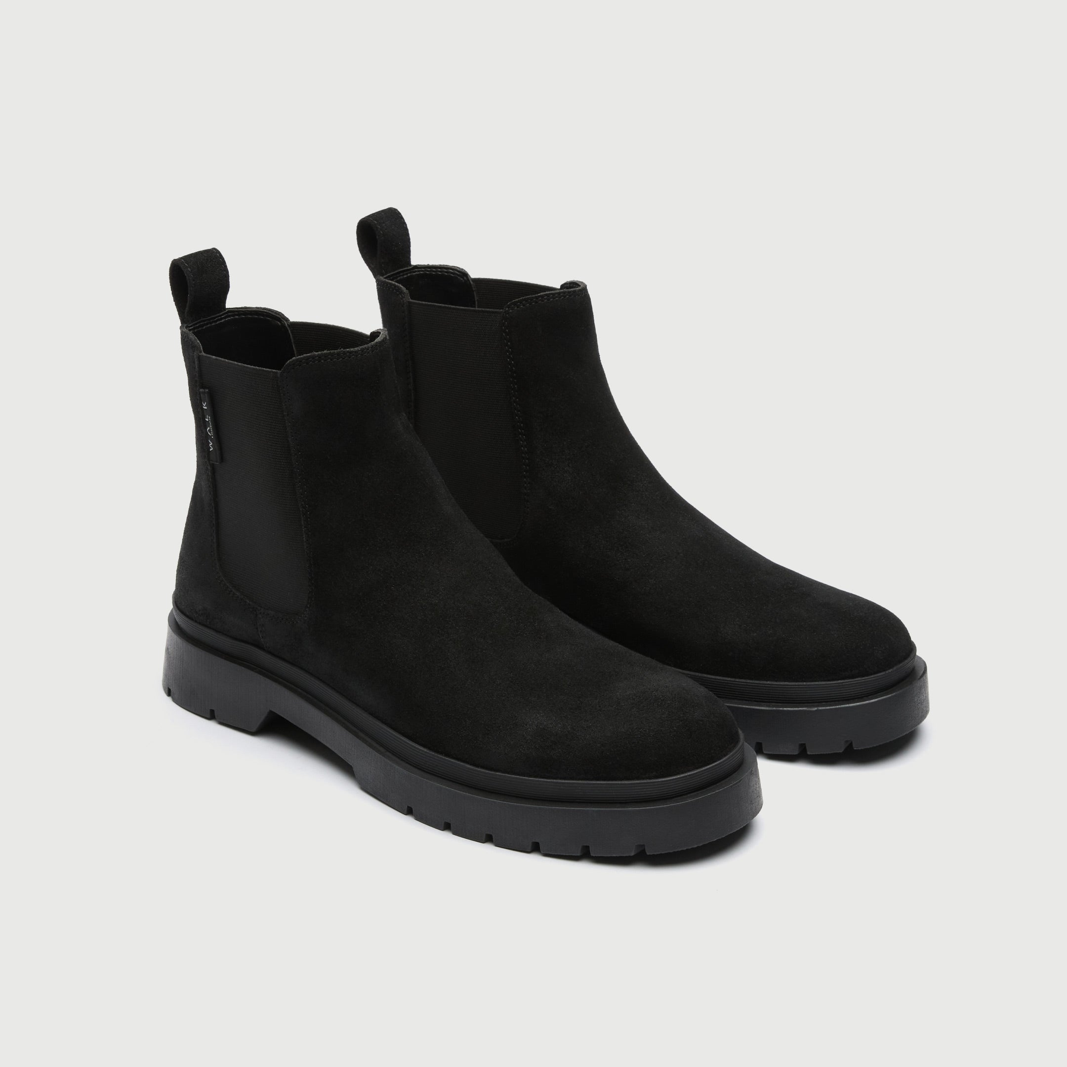 WALK London Men's Callum Chelsea Boot in Black Suede