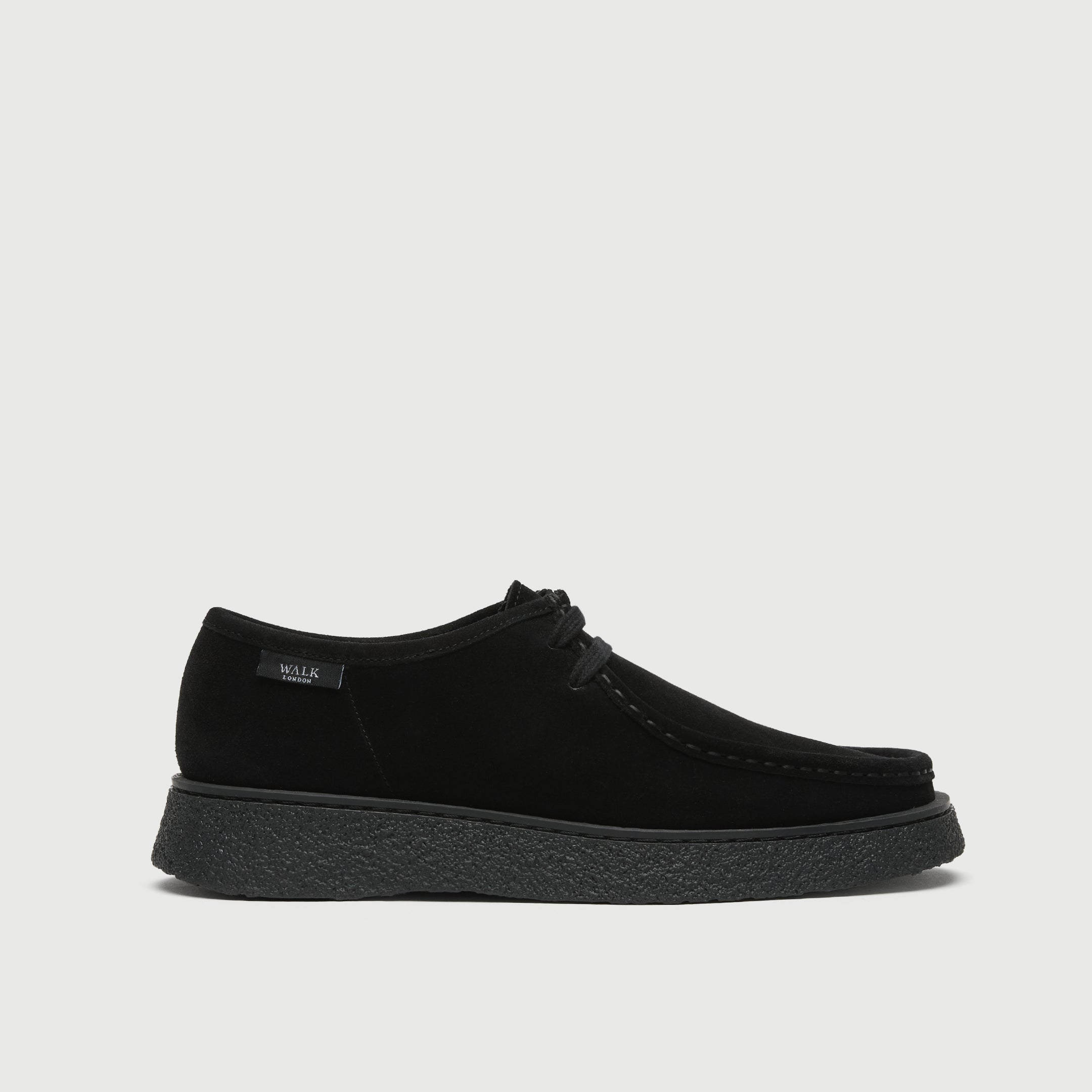 Walk London Mens Carnaby Apron Shoe - Black Suede