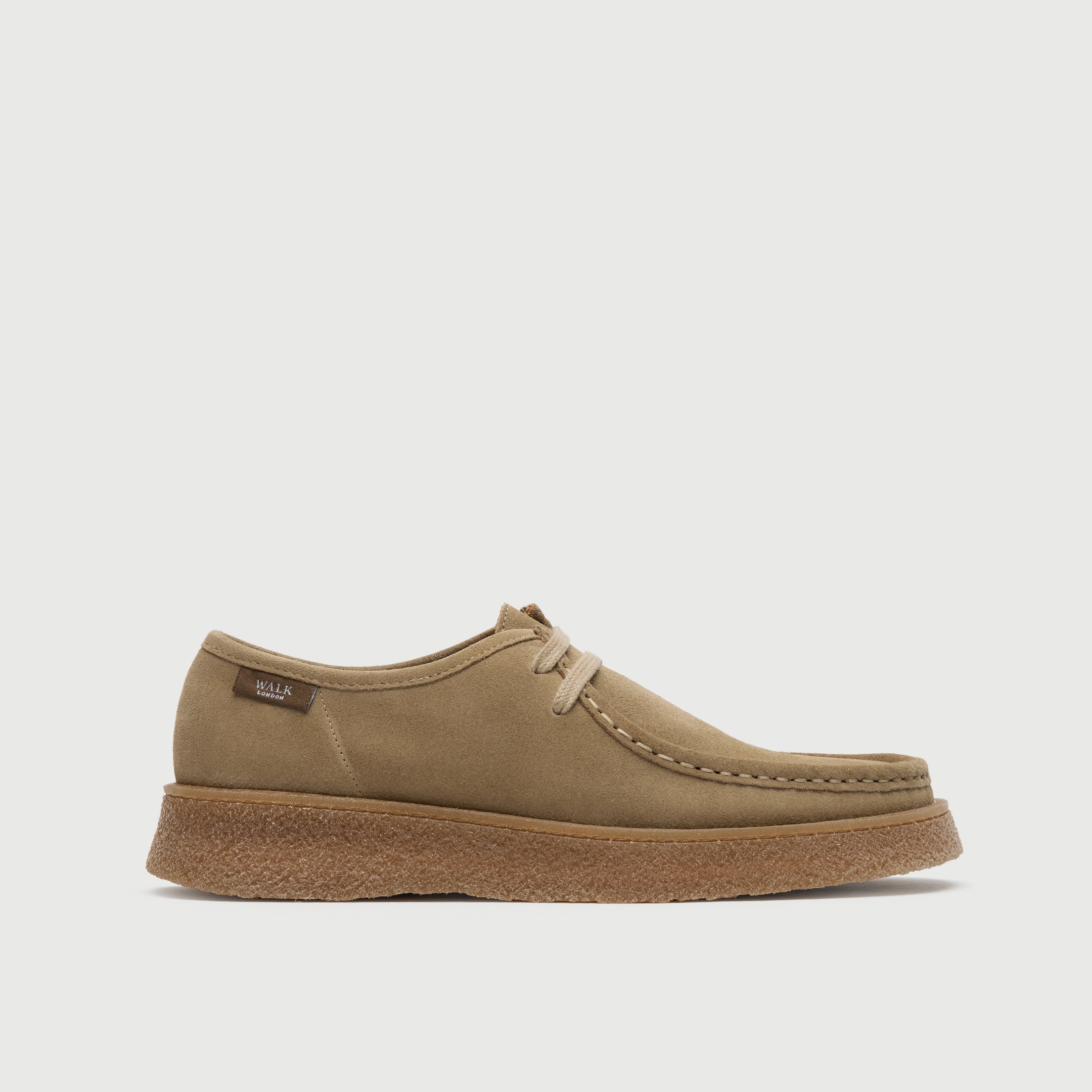 Walk London Mens Carnaby Apron Shoe - Stone Suede