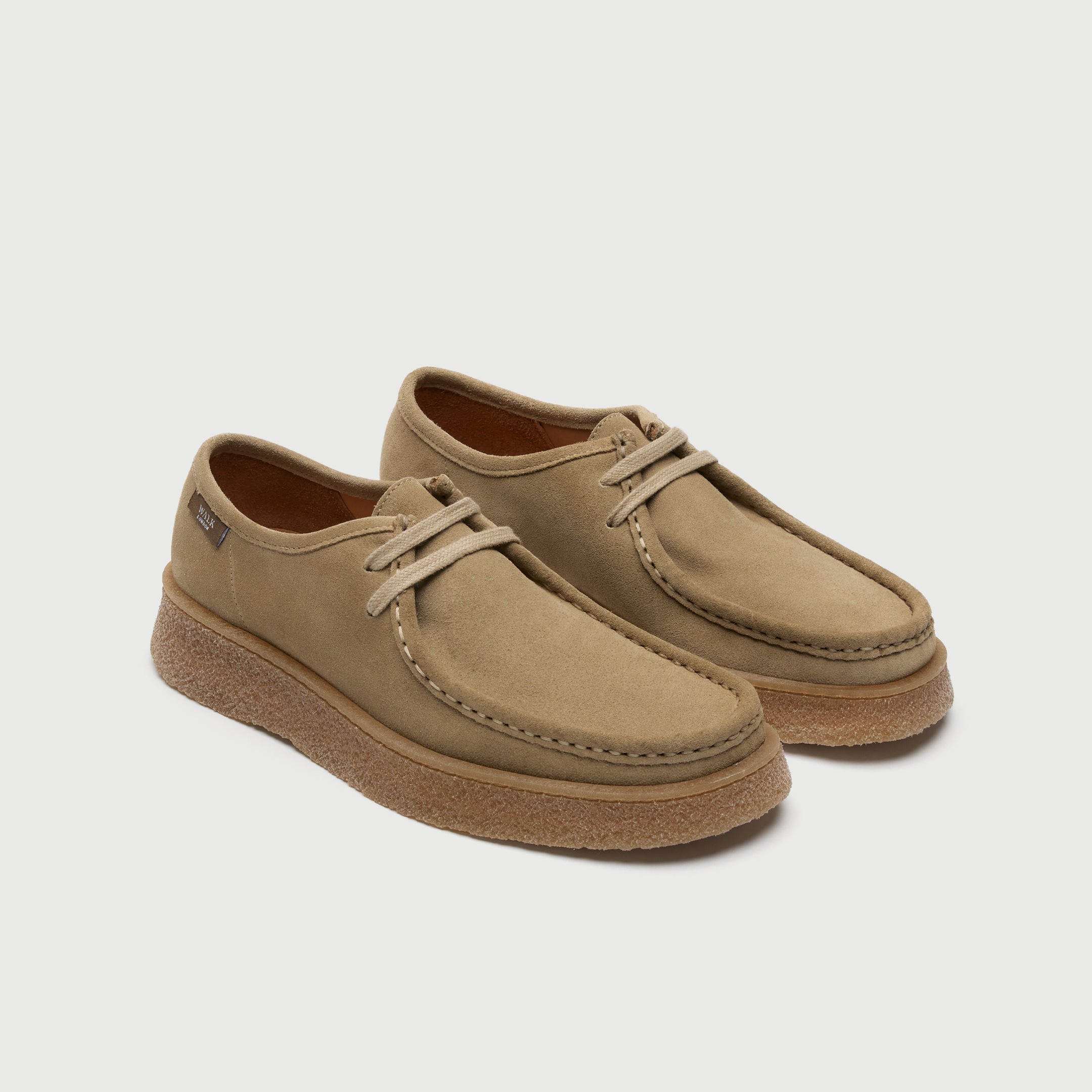 Walk London Mens Carnaby Apron Shoe - Stone Suede