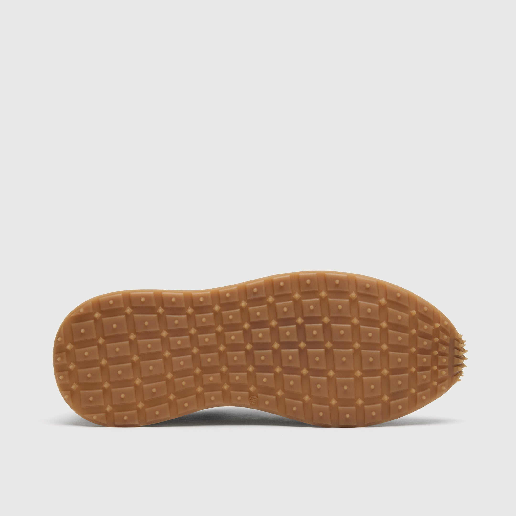Walk London Chiswick Lace Trainer tan rubber sole view
