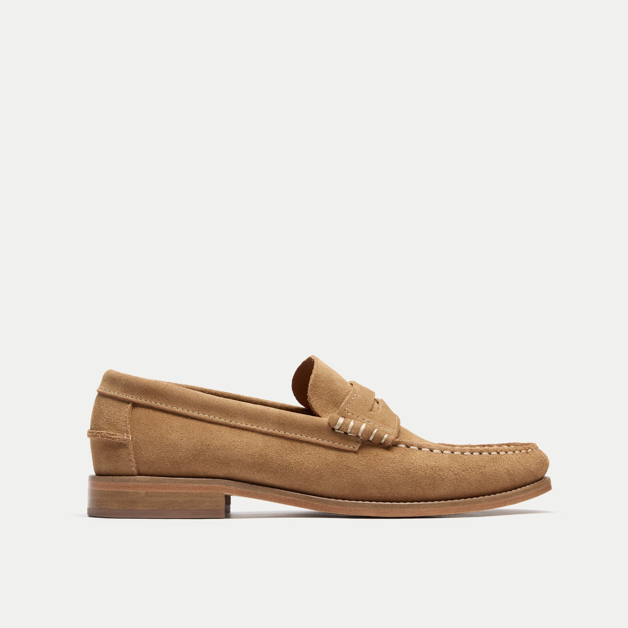 Walk London Mens Dalston Penny Loafer in Tan Suede