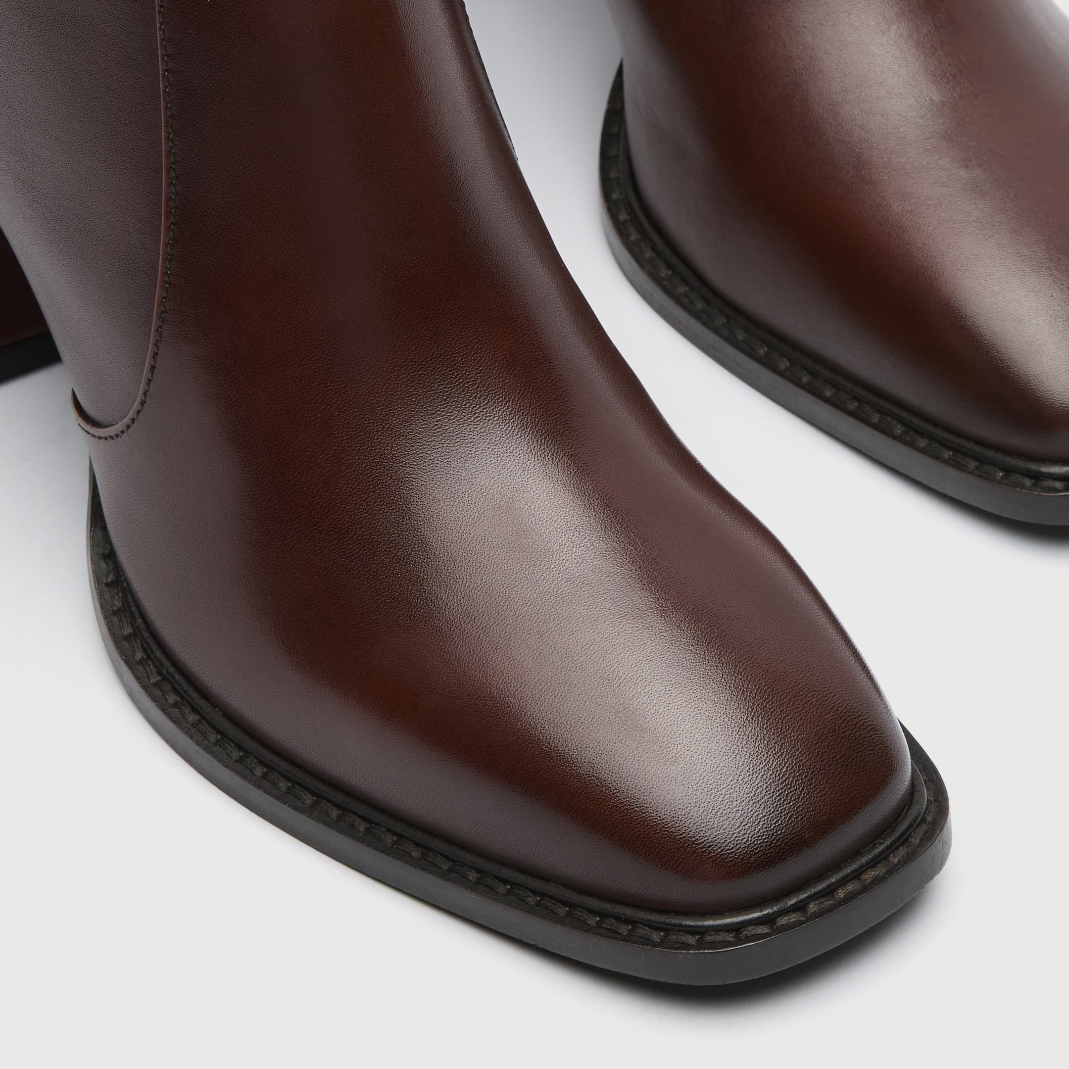 Walk London Womens Frankie Back Zip Boot in Brown Leather