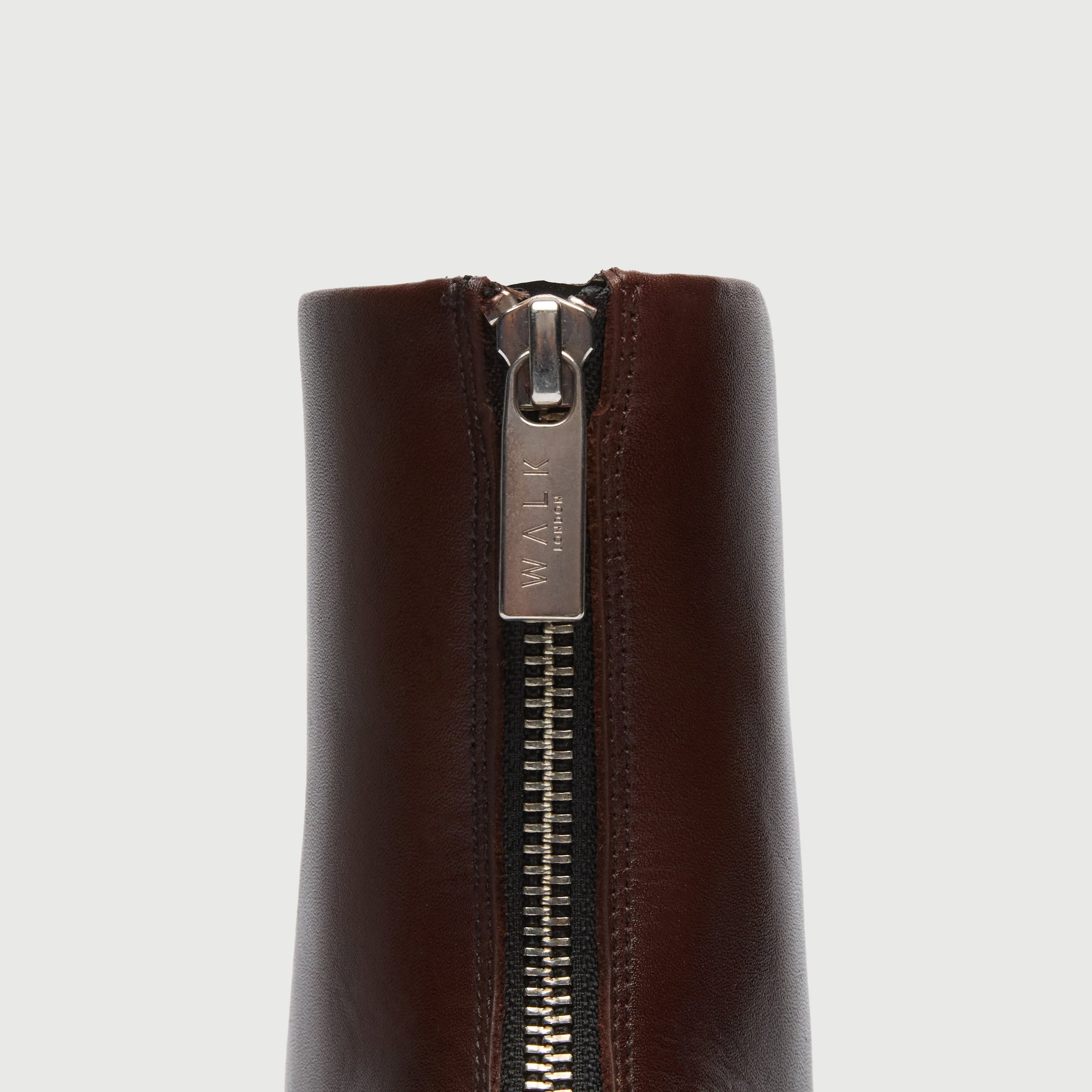 Walk London Womens Frankie Back Zip Boot in Brown Leather