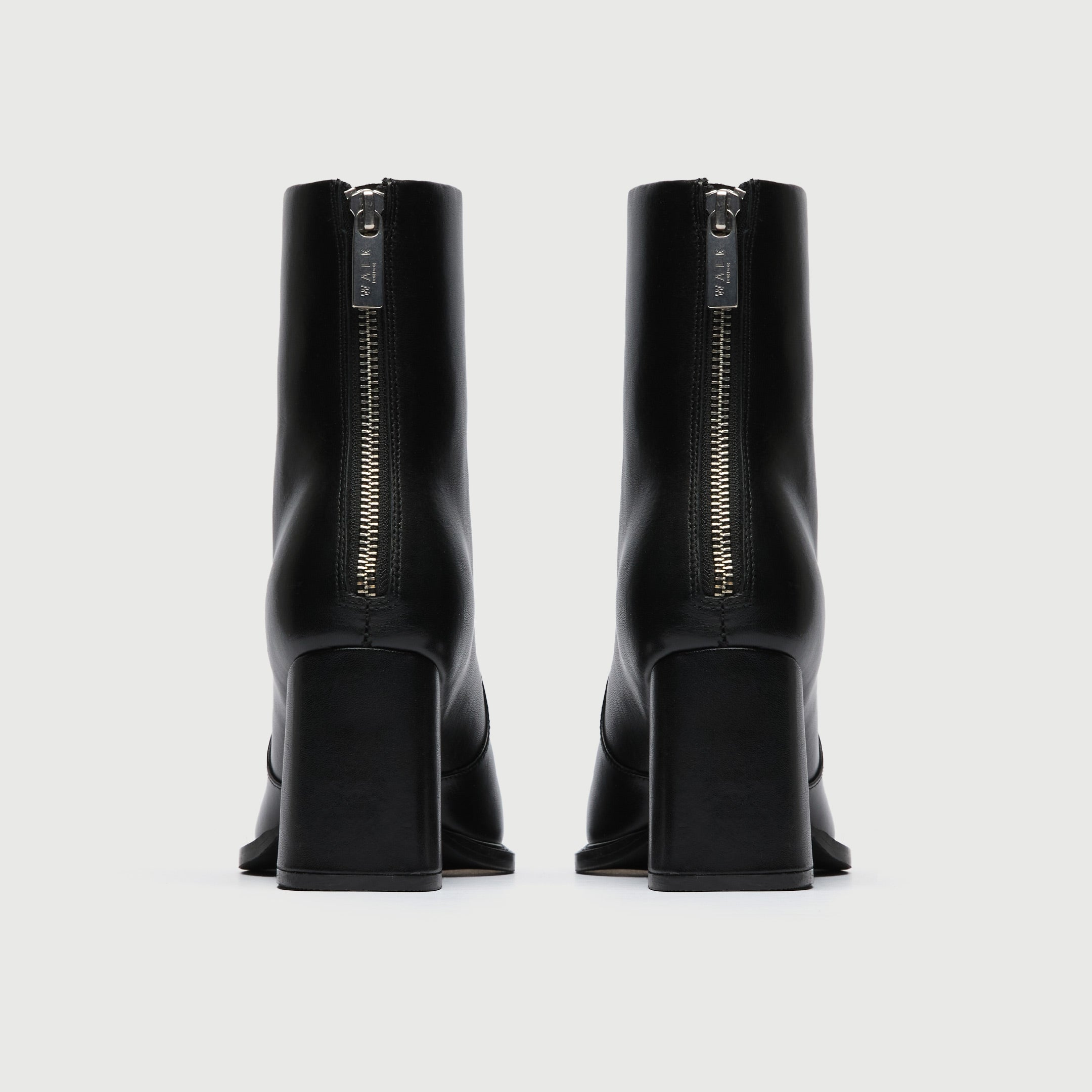 Walk London Womens Frankie Back Zip Boot in Black Leather