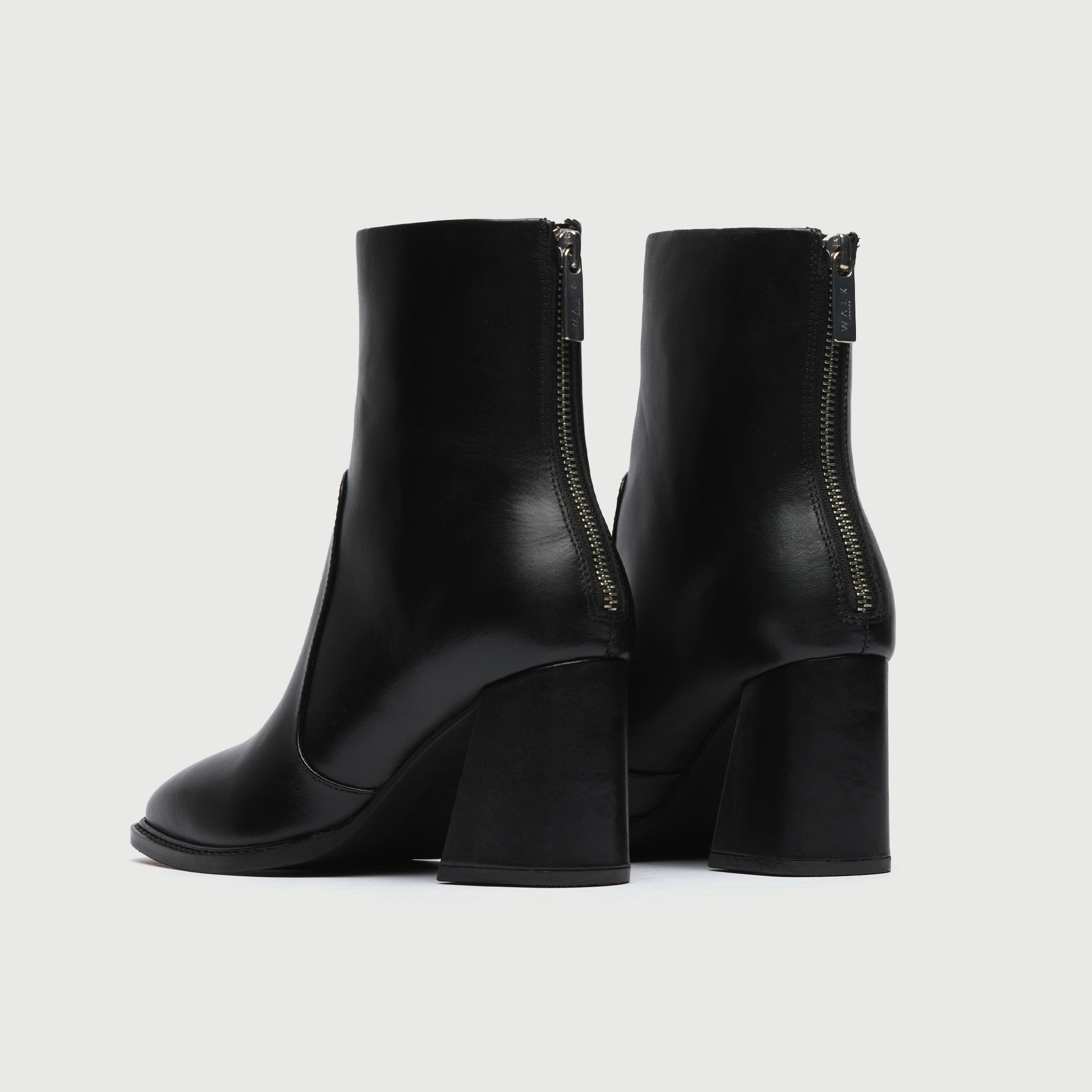 Walk London Womens Frankie Back Zip Boot in Black Leather