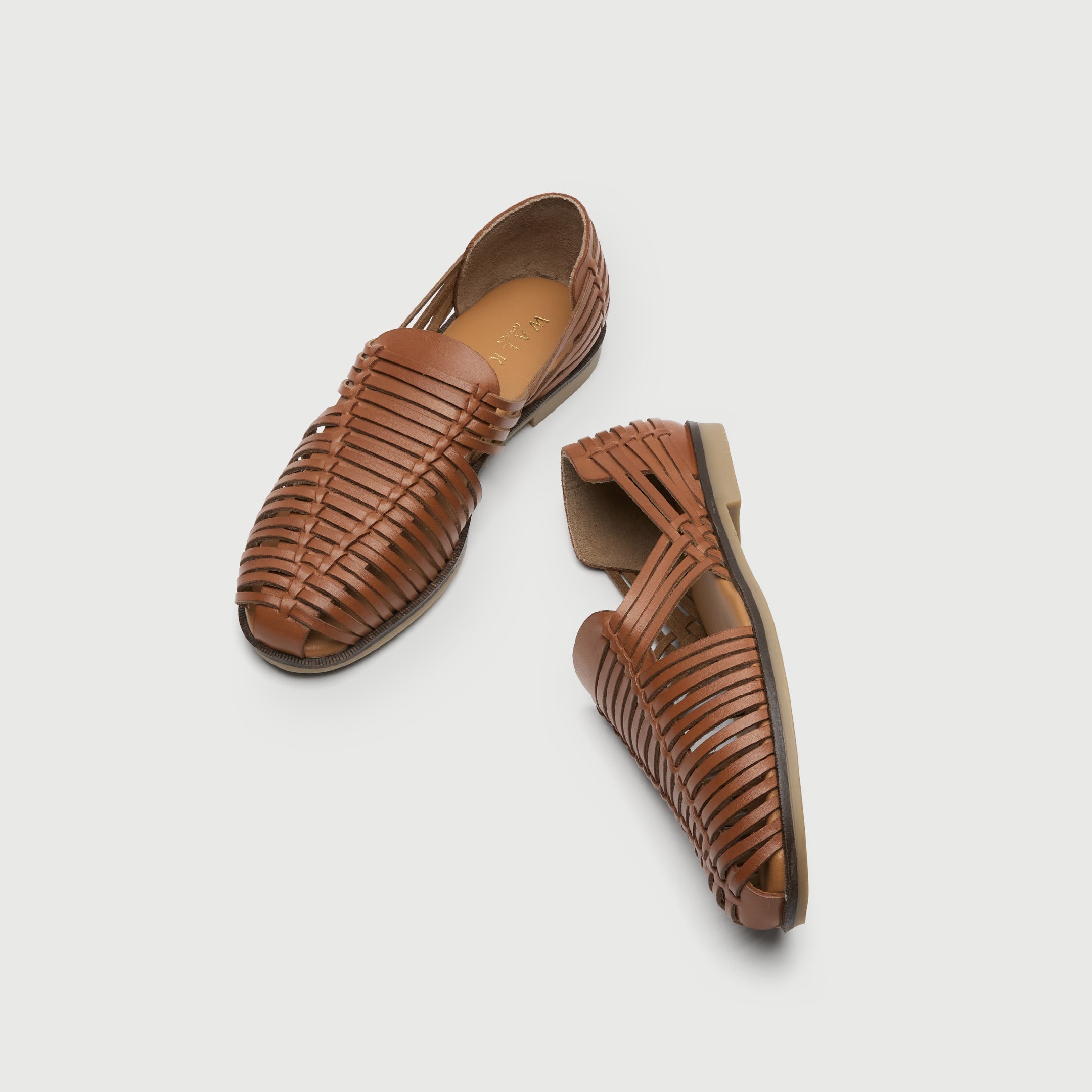 Walk London Mens Harry Weave Slip On in Tan Leather