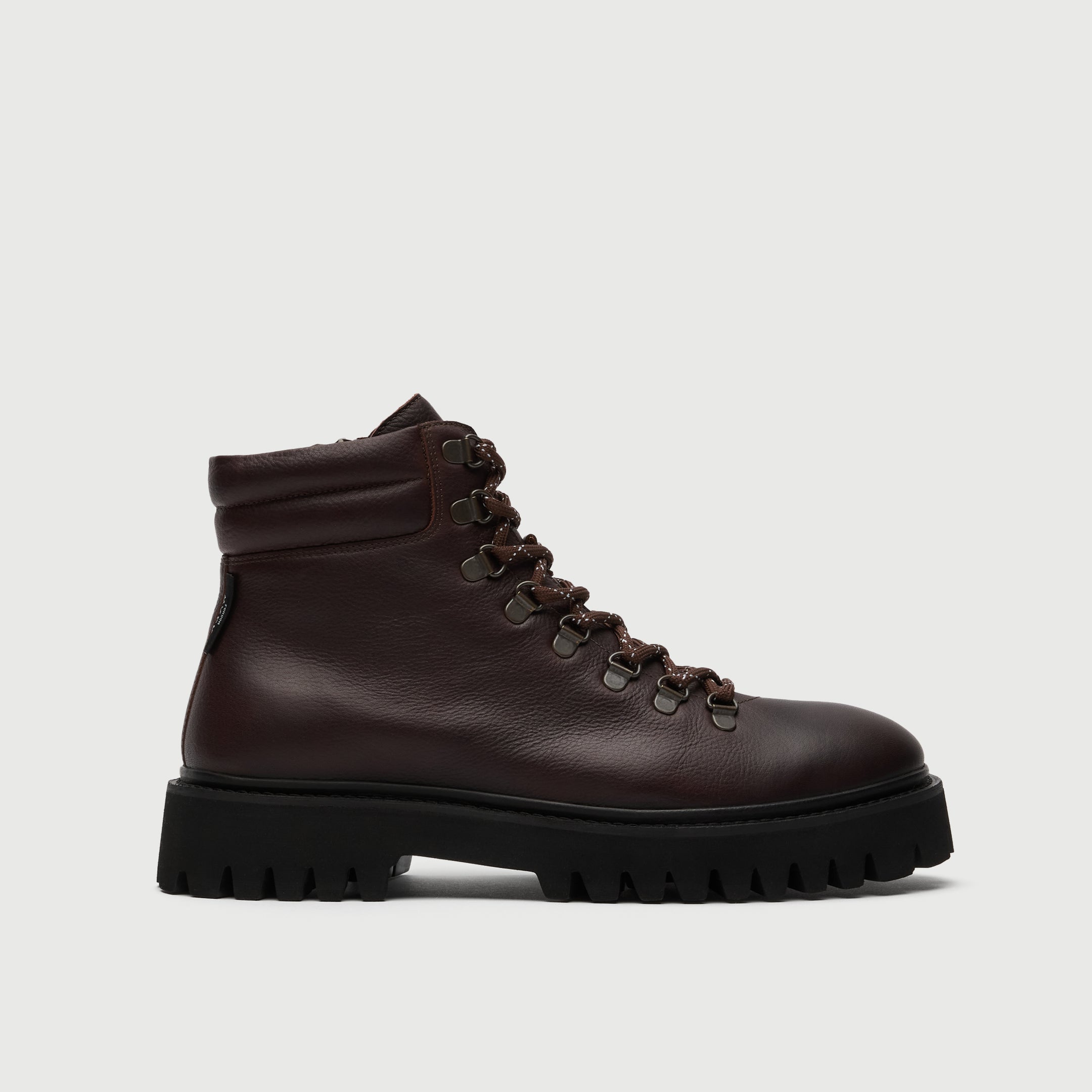 Walk London Shoes Hopper Hiking Boot Brown Leather