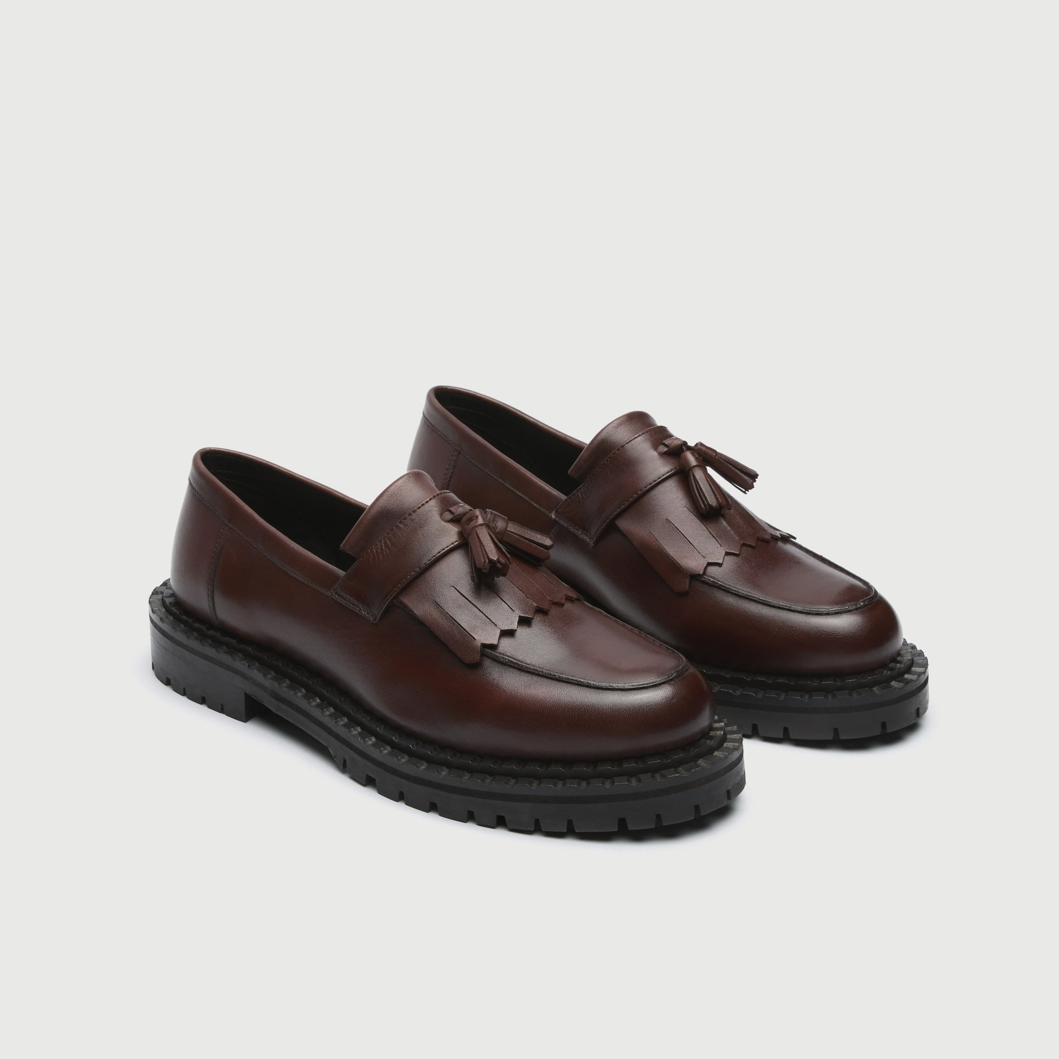 Walk London Jagger Fringe Tassel Loafer Brown Official Site