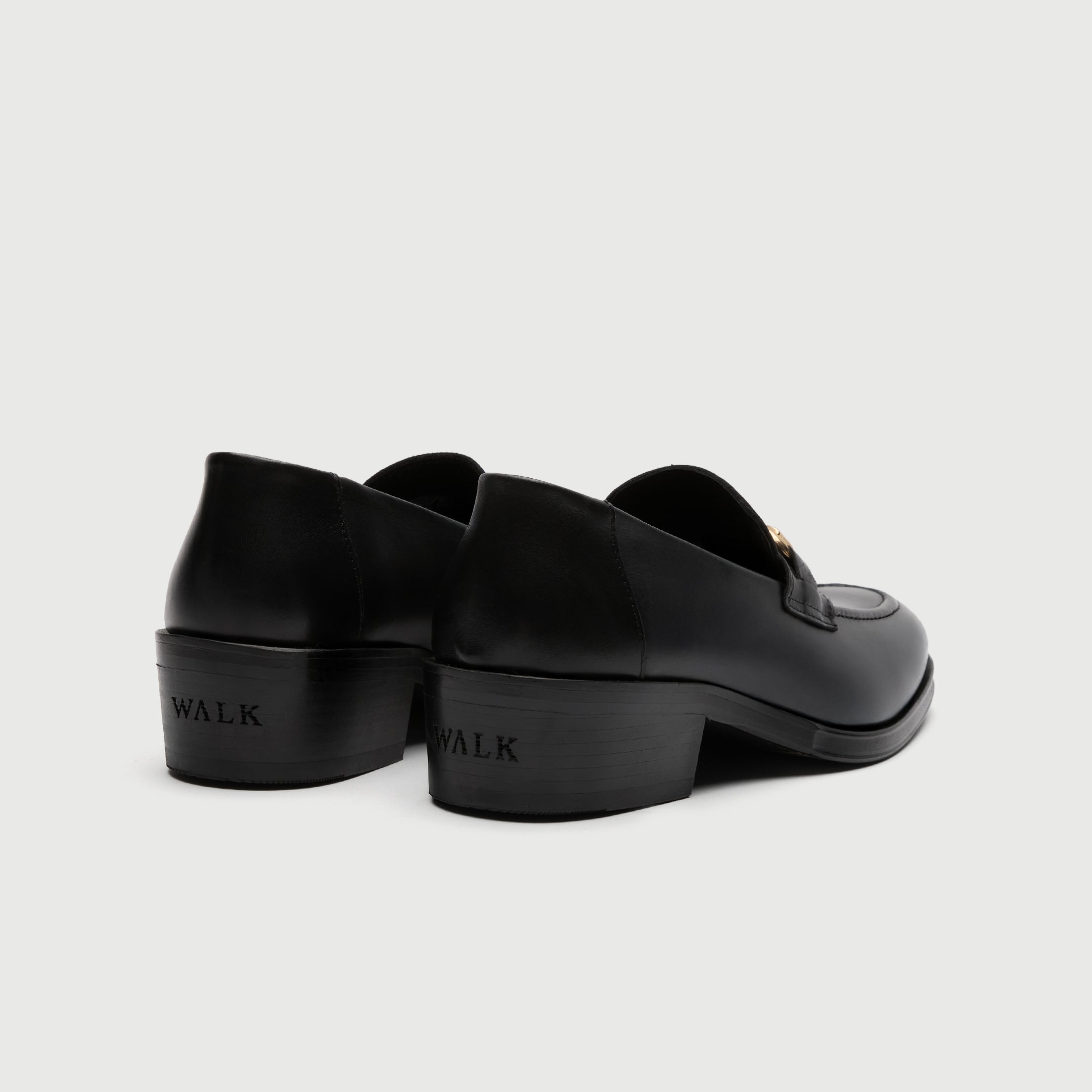 Walk London Lennon Trim loafer in black leather