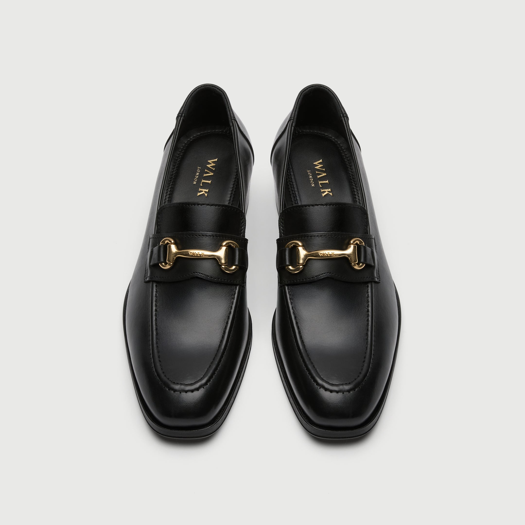 Walk London Lennon Trim loafer in black leather