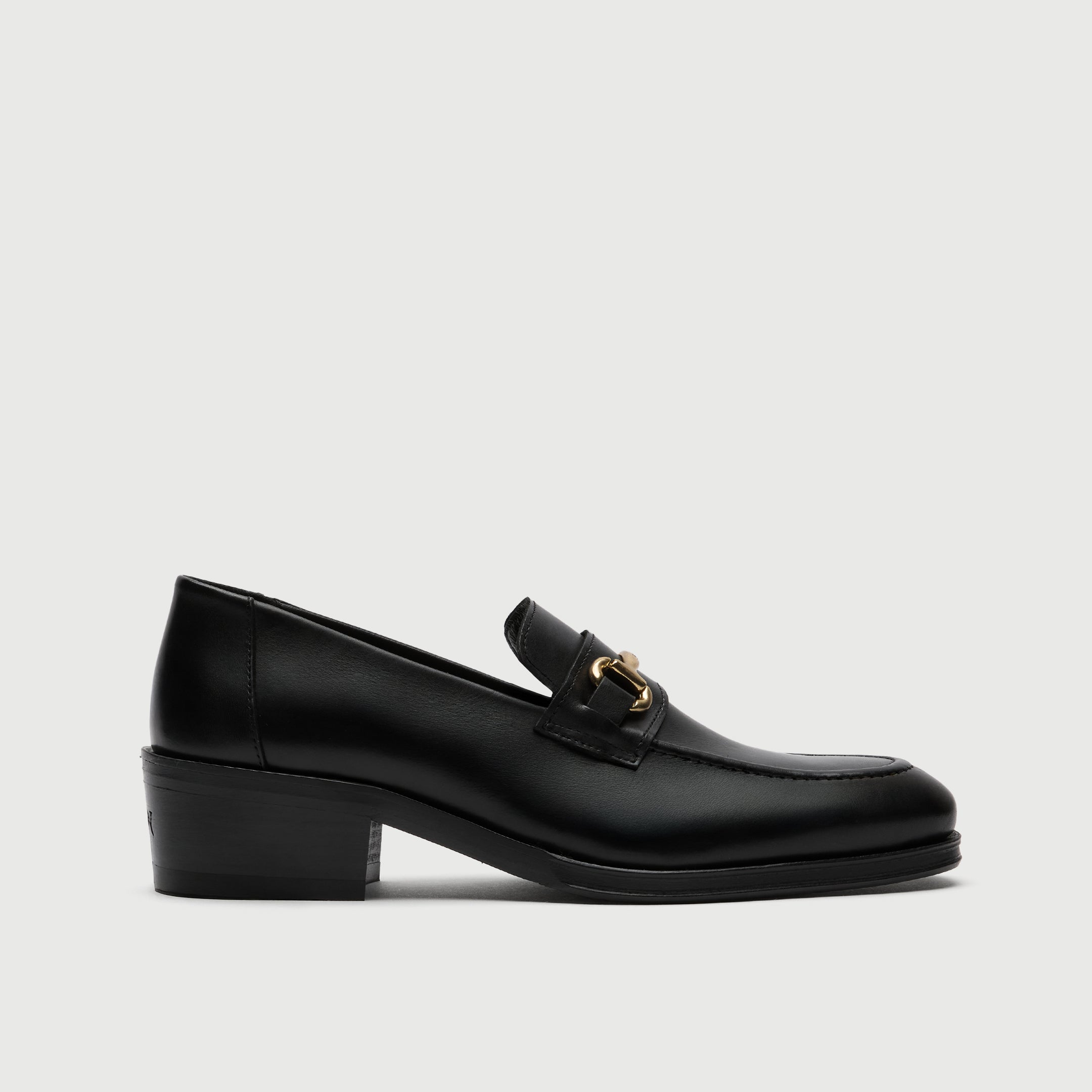 Walk London Lennon Trim loafer in black leather