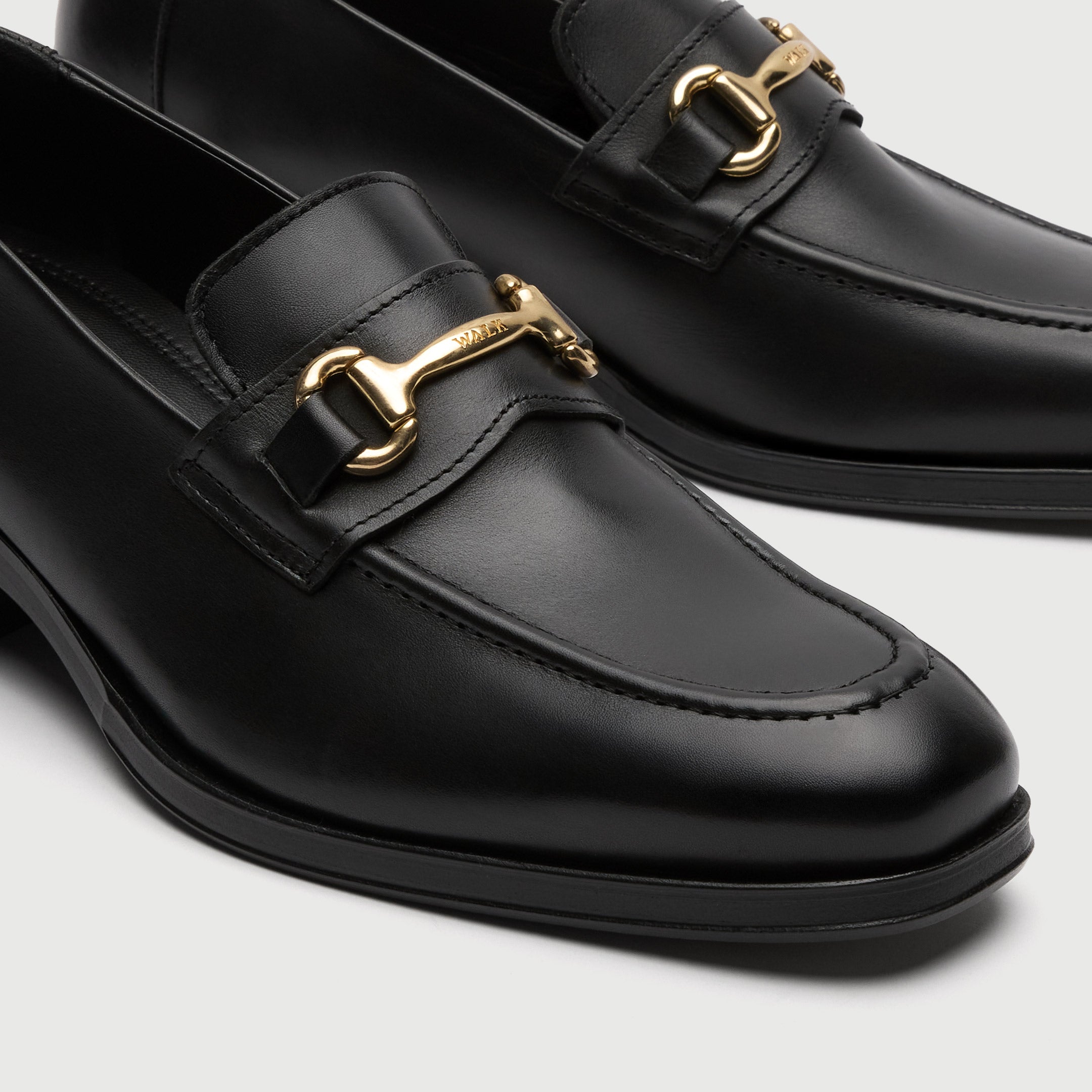 Walk London Lennon Trim loafer in black leather