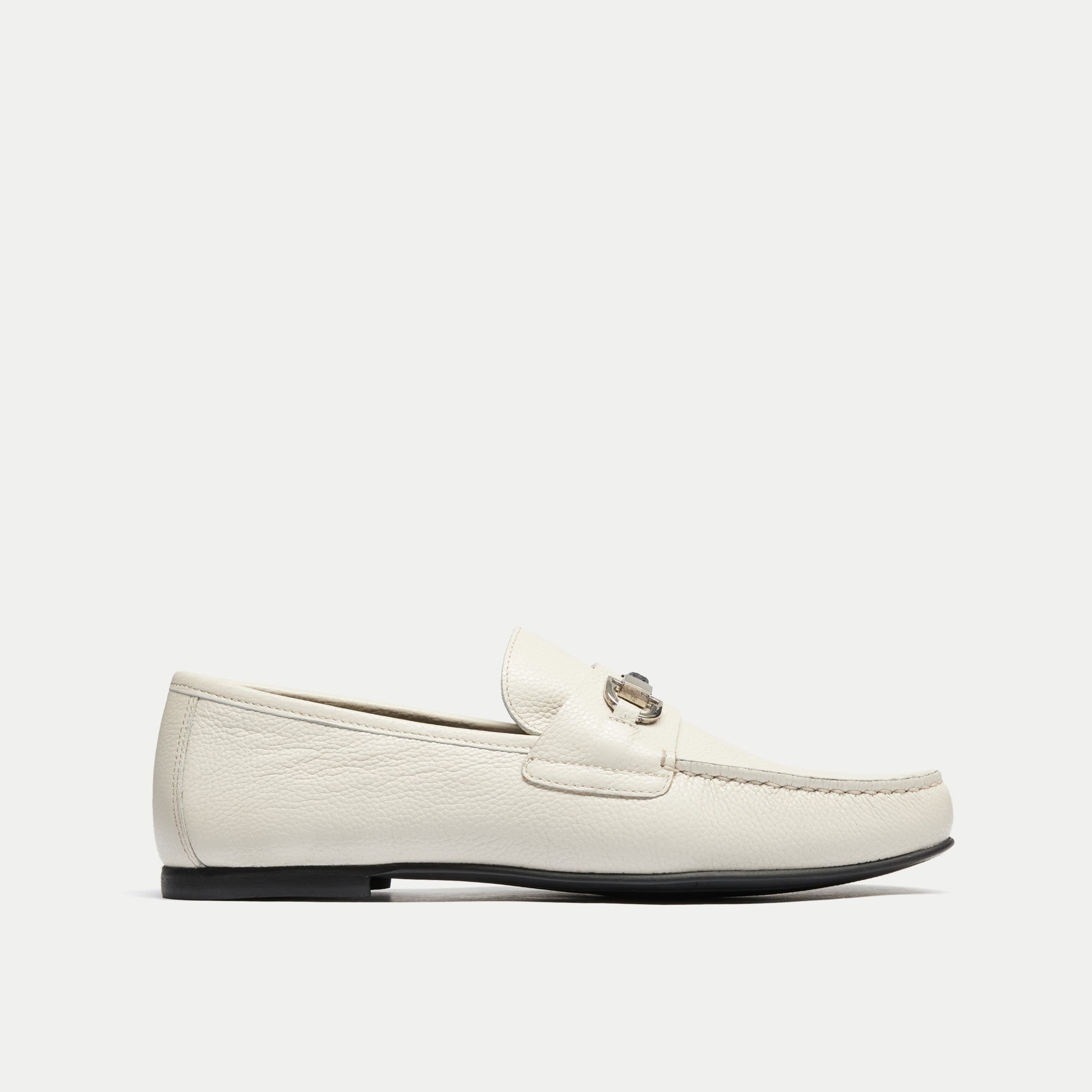 Walk London Mens Luigi Rope Loafer in Off White Leather