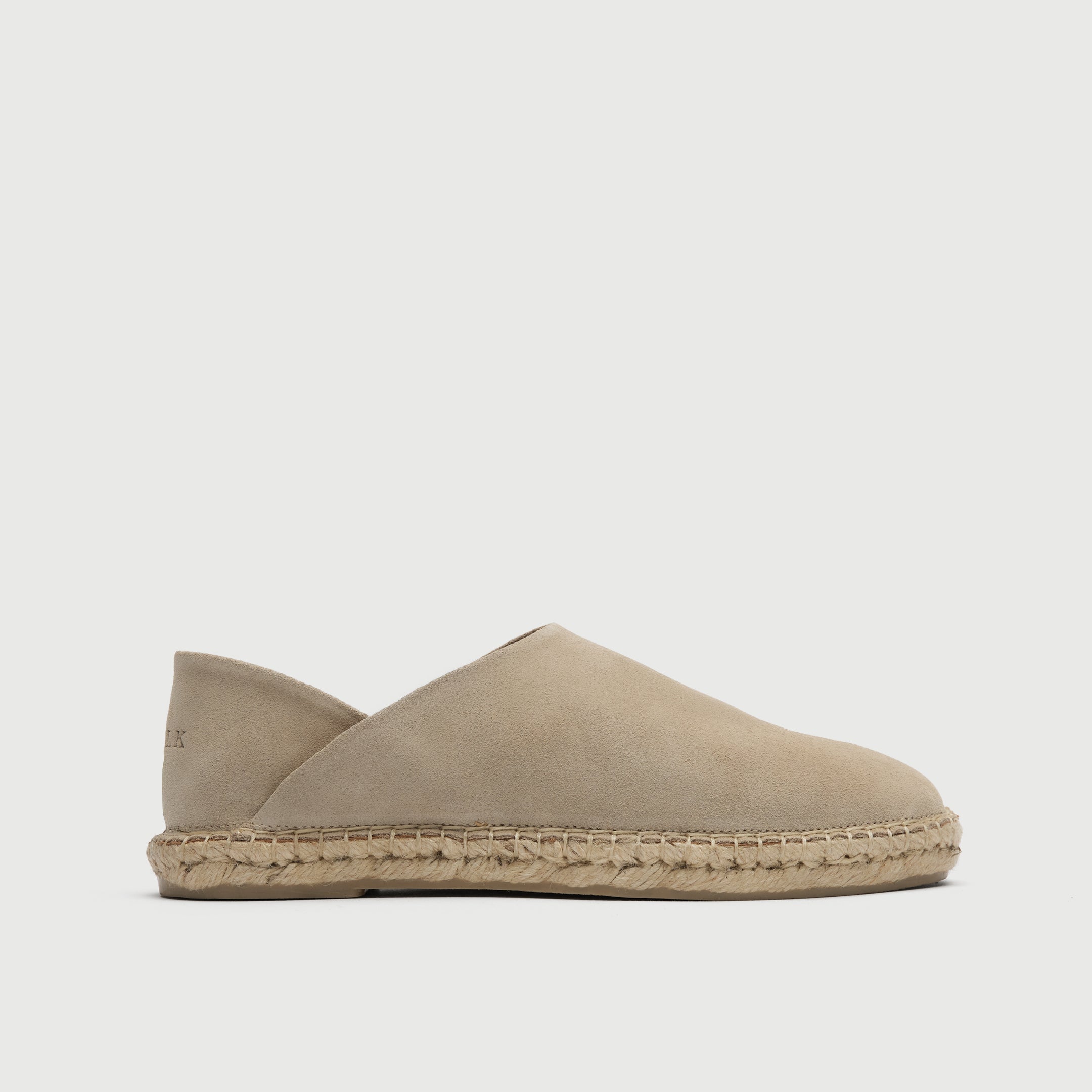 Walk London Messina Men's Beige Espadrilles in suede - side view