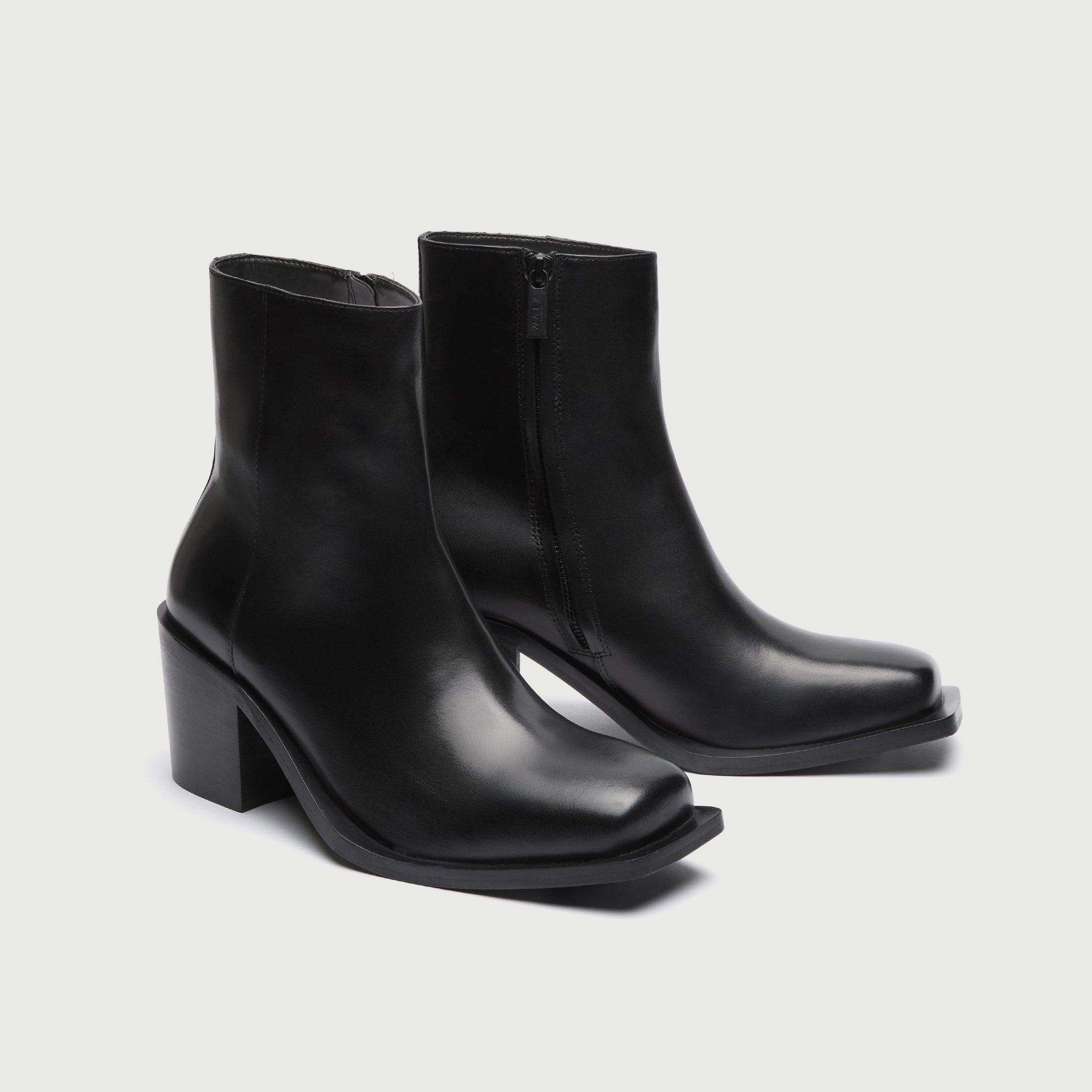 WALK London Mens Nola Inside Zip Boot in Black Leather