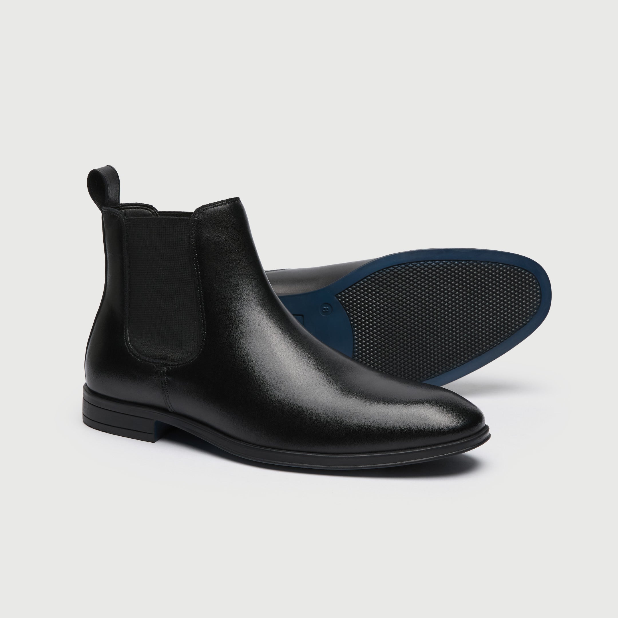WALK London Mens Oscar Chelsea Boot in Black Leather