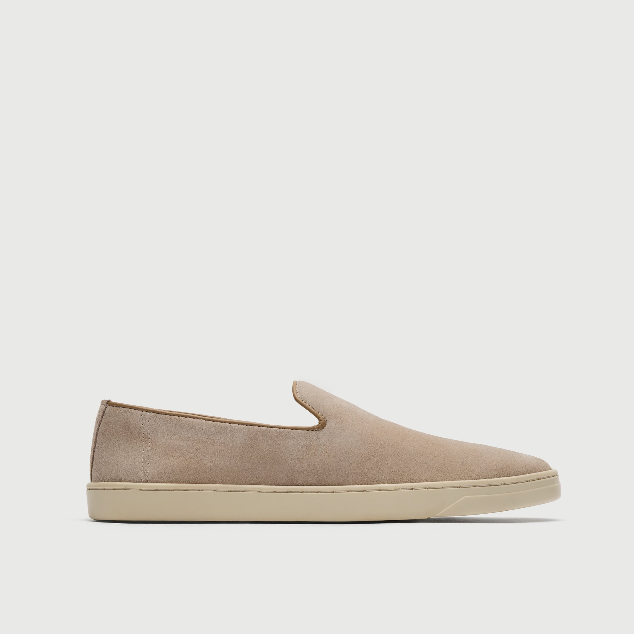 Walk London Palermo Slip On Hybrid Loafer in Stone Suede side view