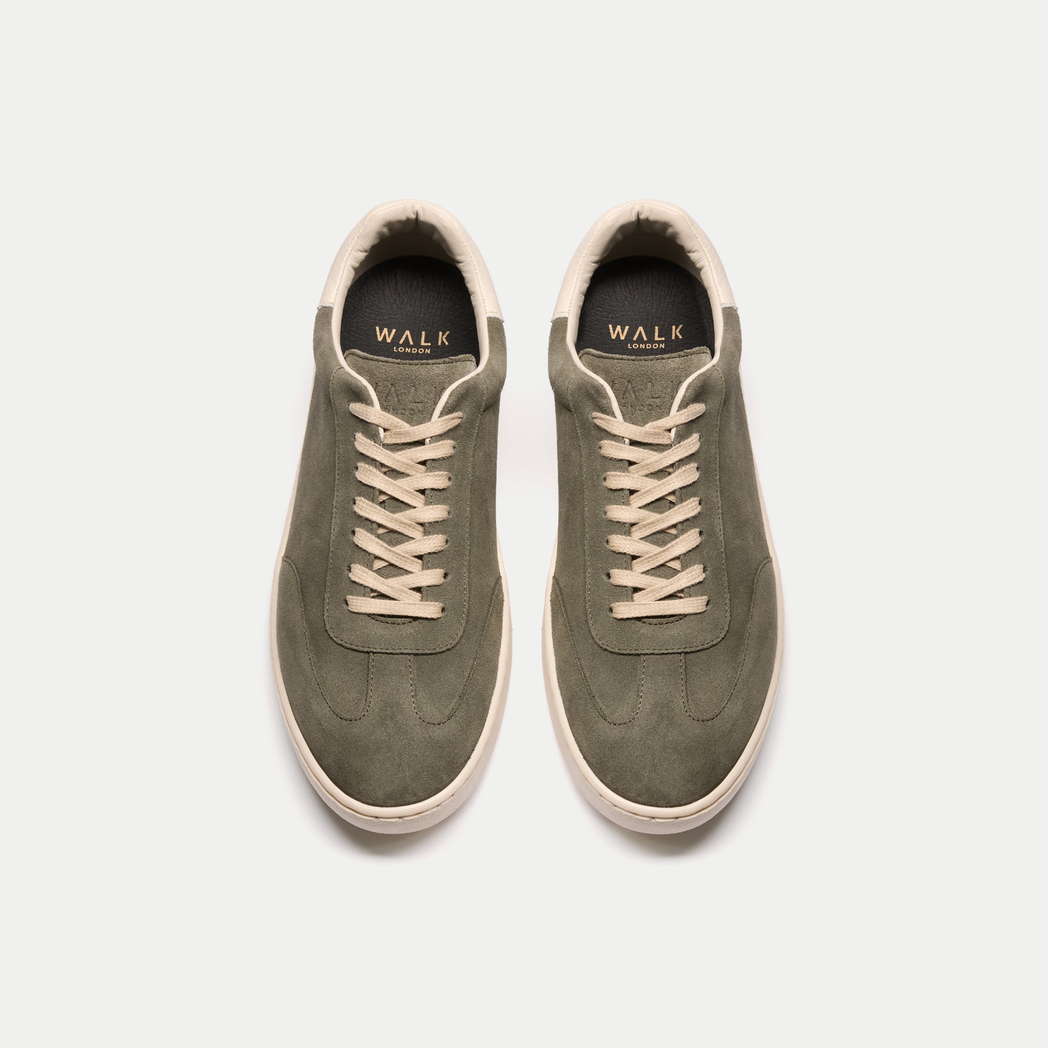 Mens Porto Trainer in Olive Suede | Walk London