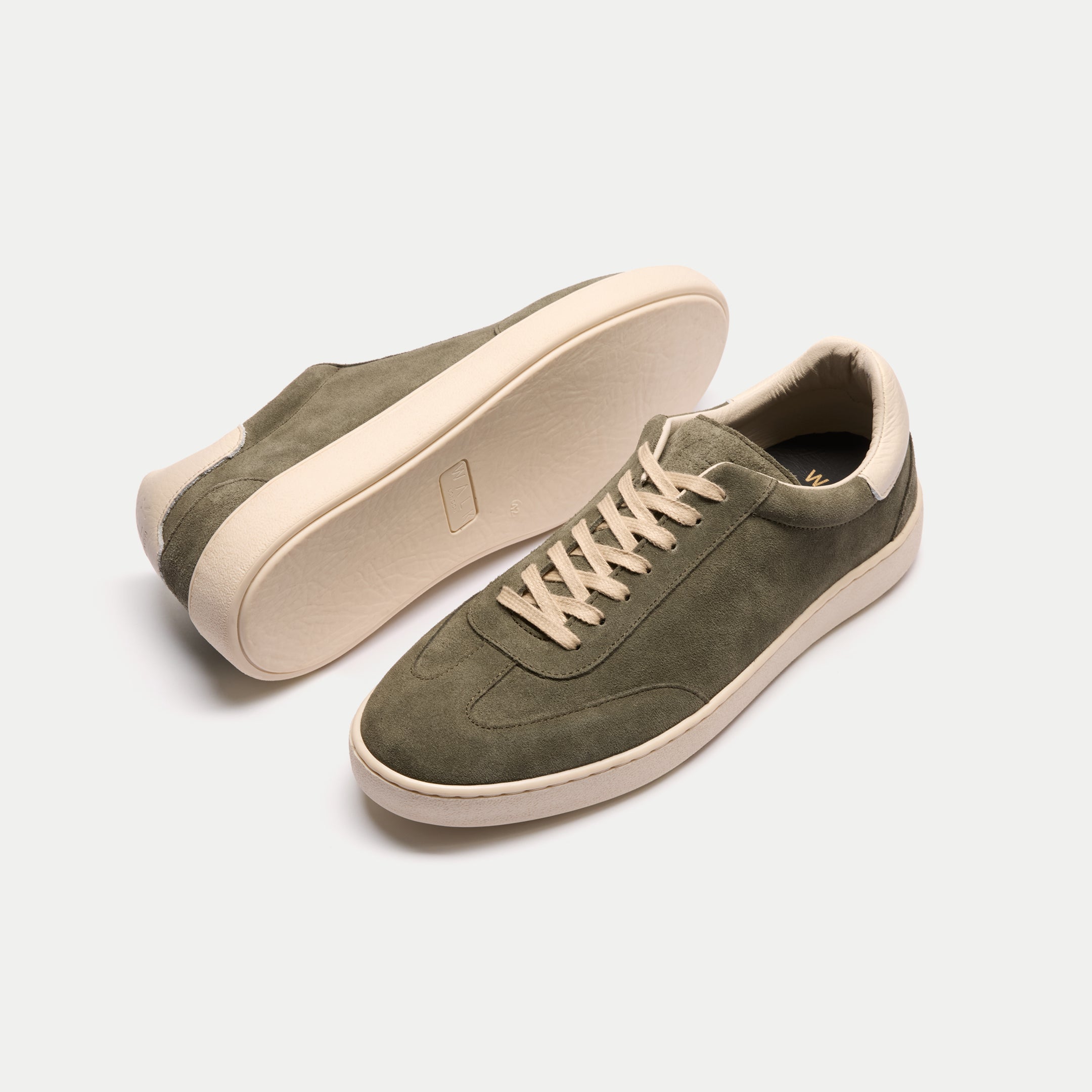 Mens Porto Trainer in Olive Suede | Walk London