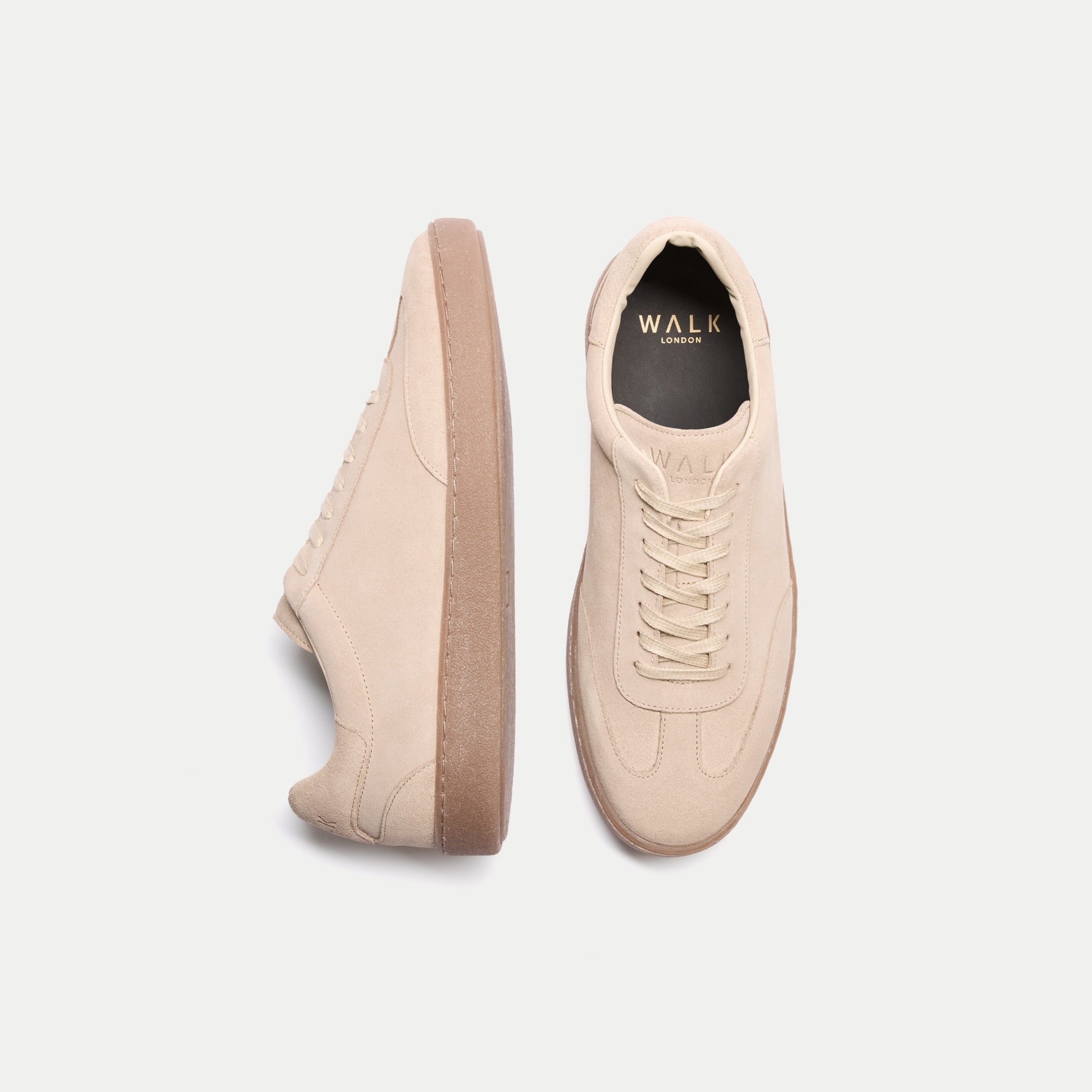 Mens Porto Trainer in Stone Suede | Walk London