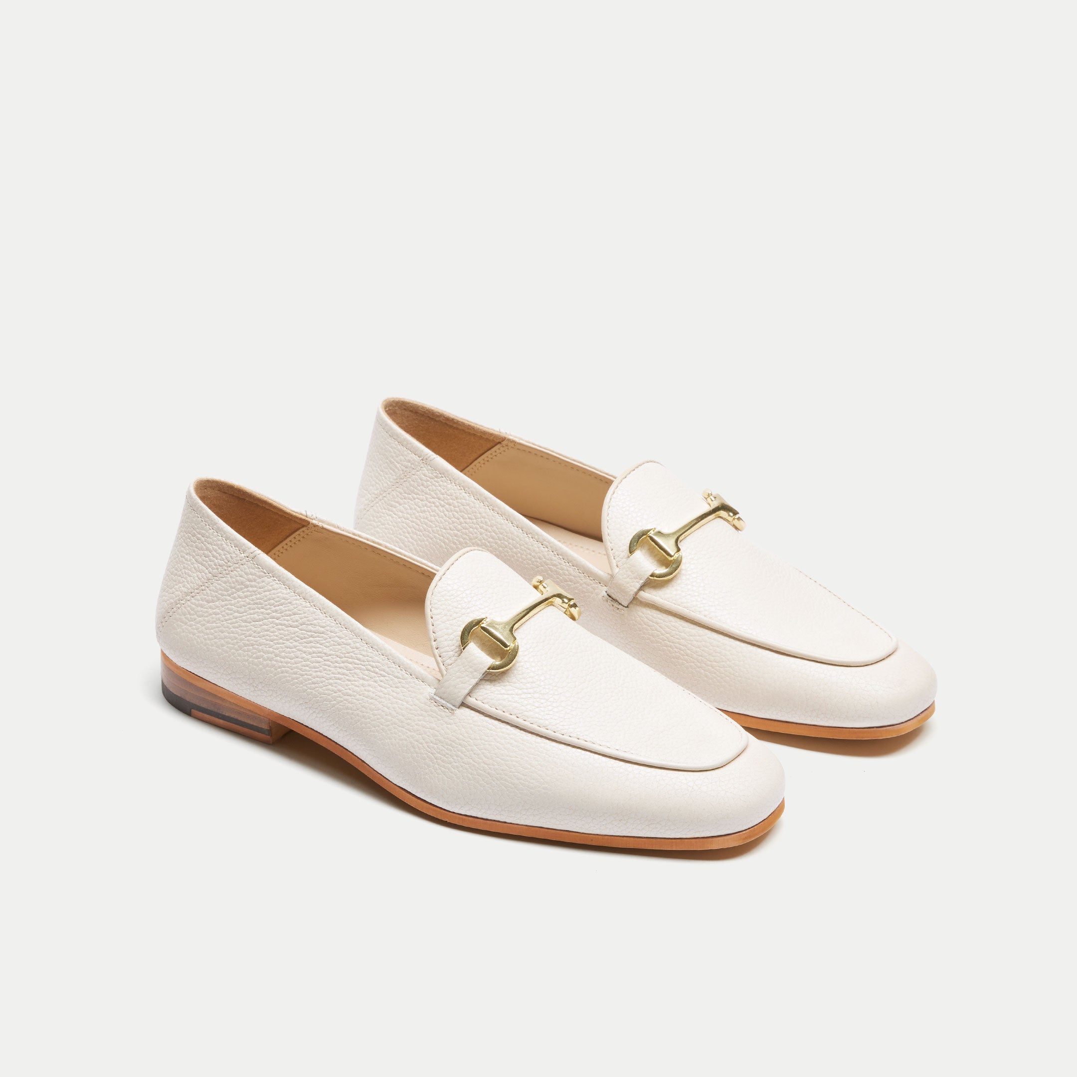 Walk London Womens Bella Trim Loafer in Off White Leather