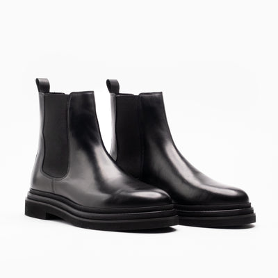 Walk London Mens Brooklyn Chelsea Boot in Black Leather