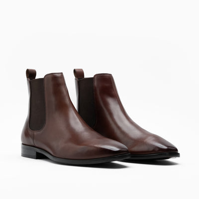 Walk London Mens City Chelsea Boot in Brown Leather