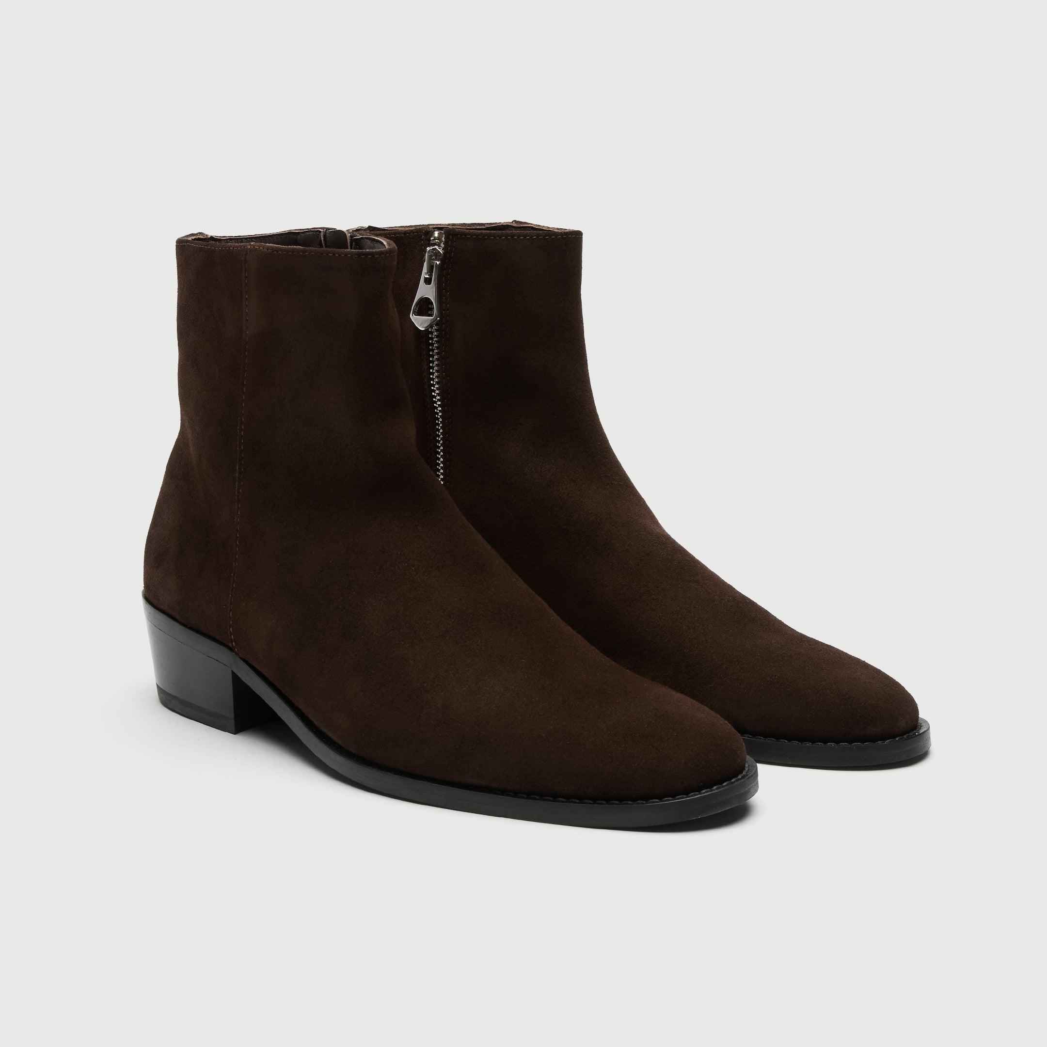 Walk London Hoxton Zip boot in brown suede