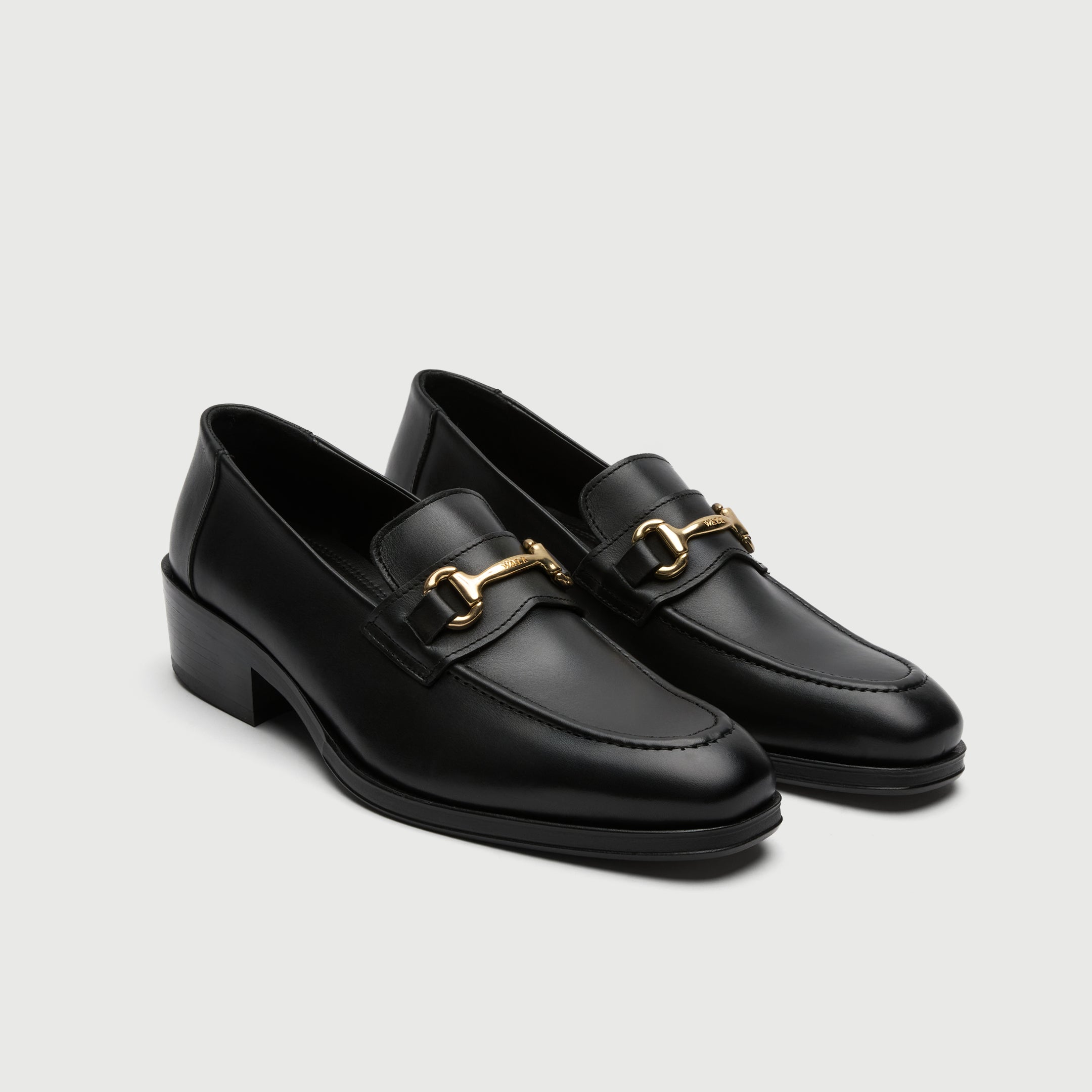Walk London Lennon Trim loafer in black leather 