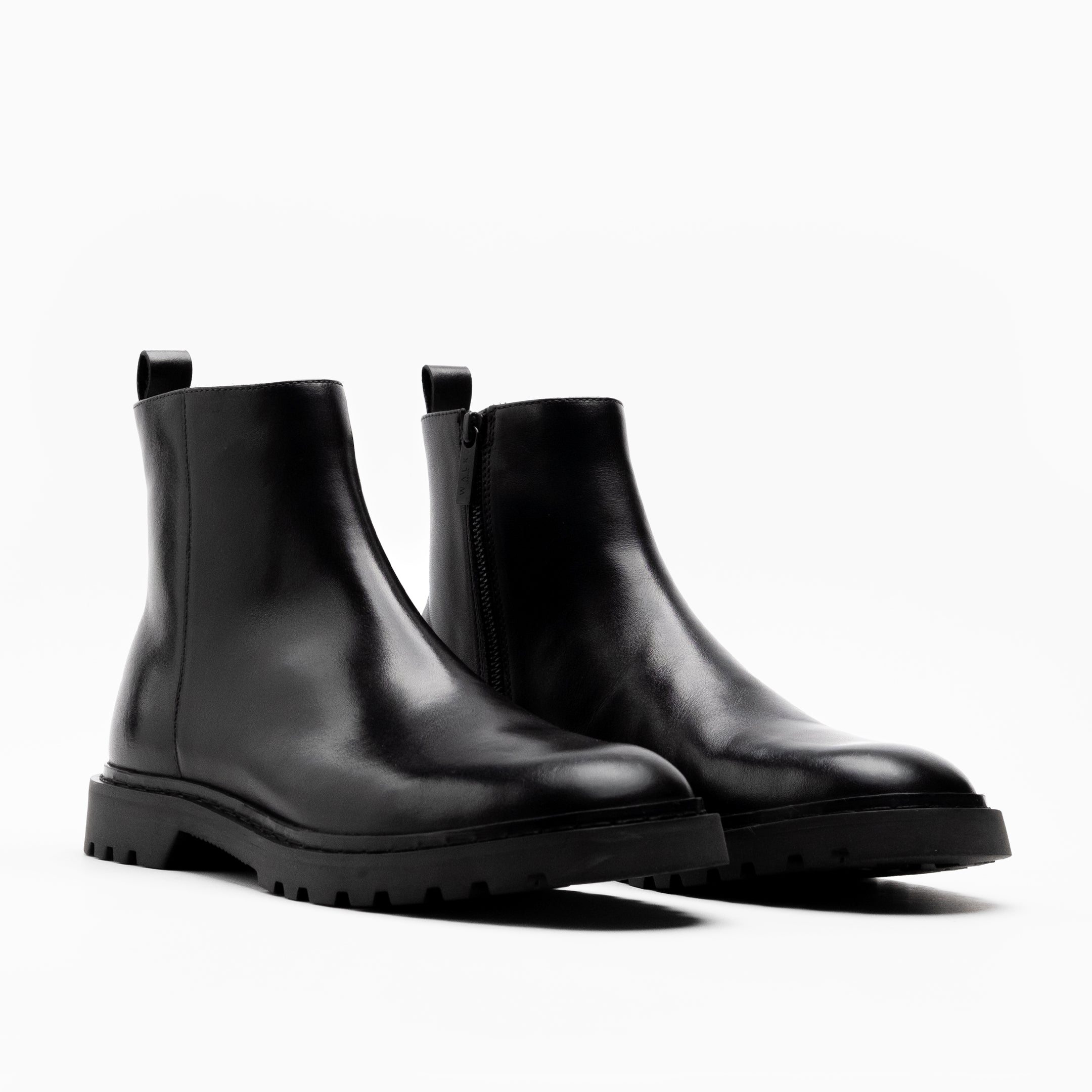 Walk London Mens - Milano Inside Zip Boot - Black Leather