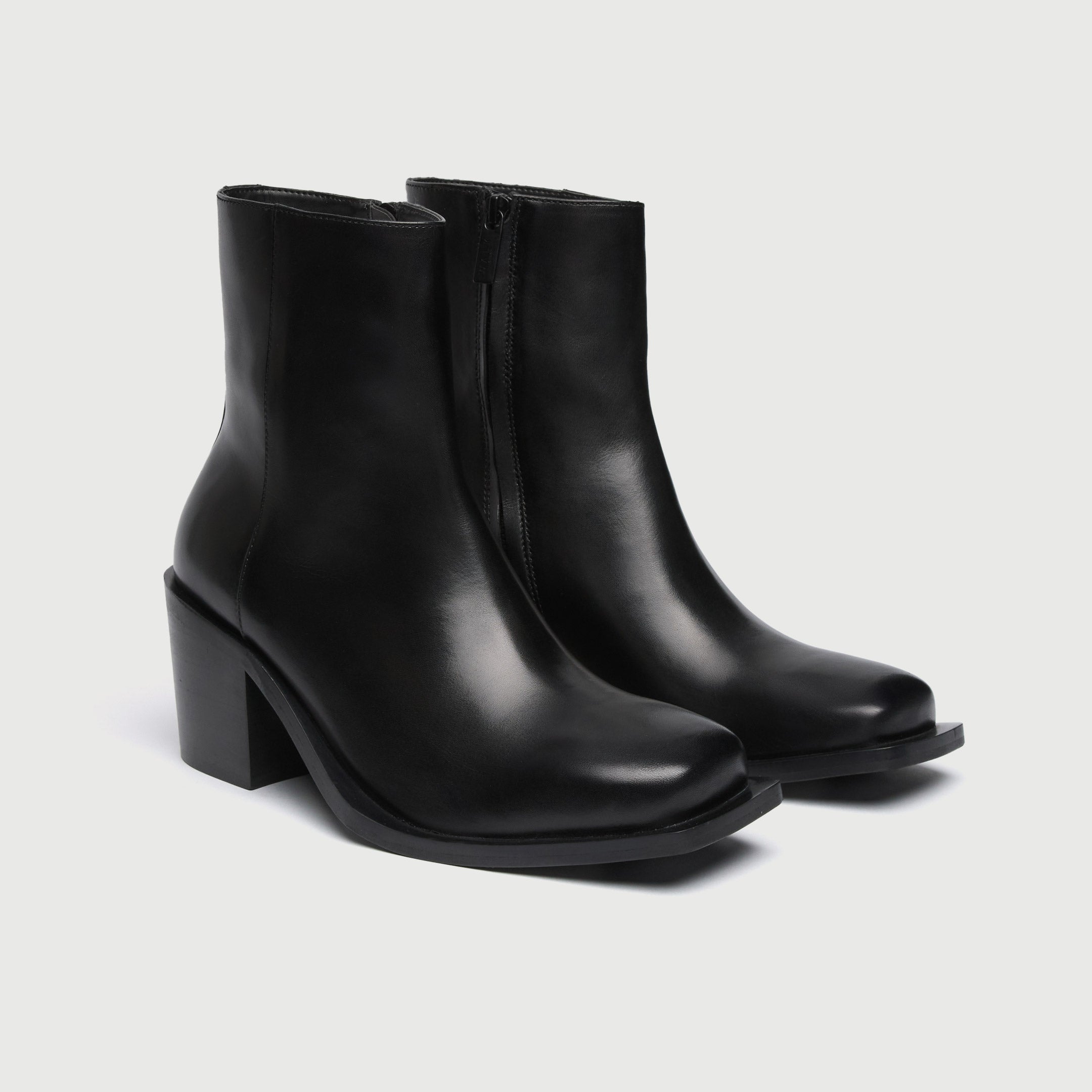 WALK London Mens Nola Inside Zip Boot in Black Leather