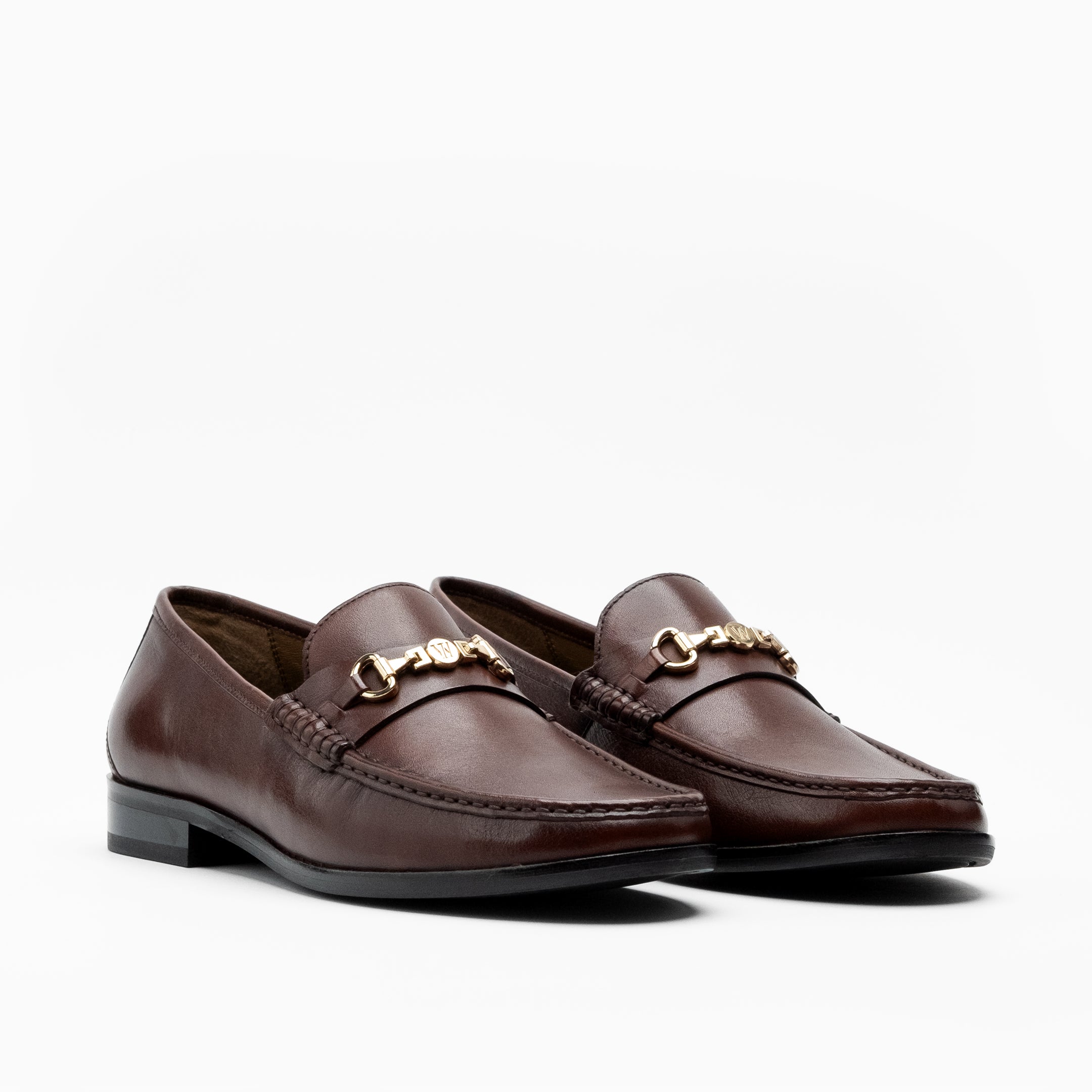 Walk London Mens - Tino Trim Loafer - Brown Leather