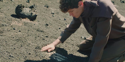 Walk London Spring Summer 2026 Footwear Video man exploring volcanic landscape