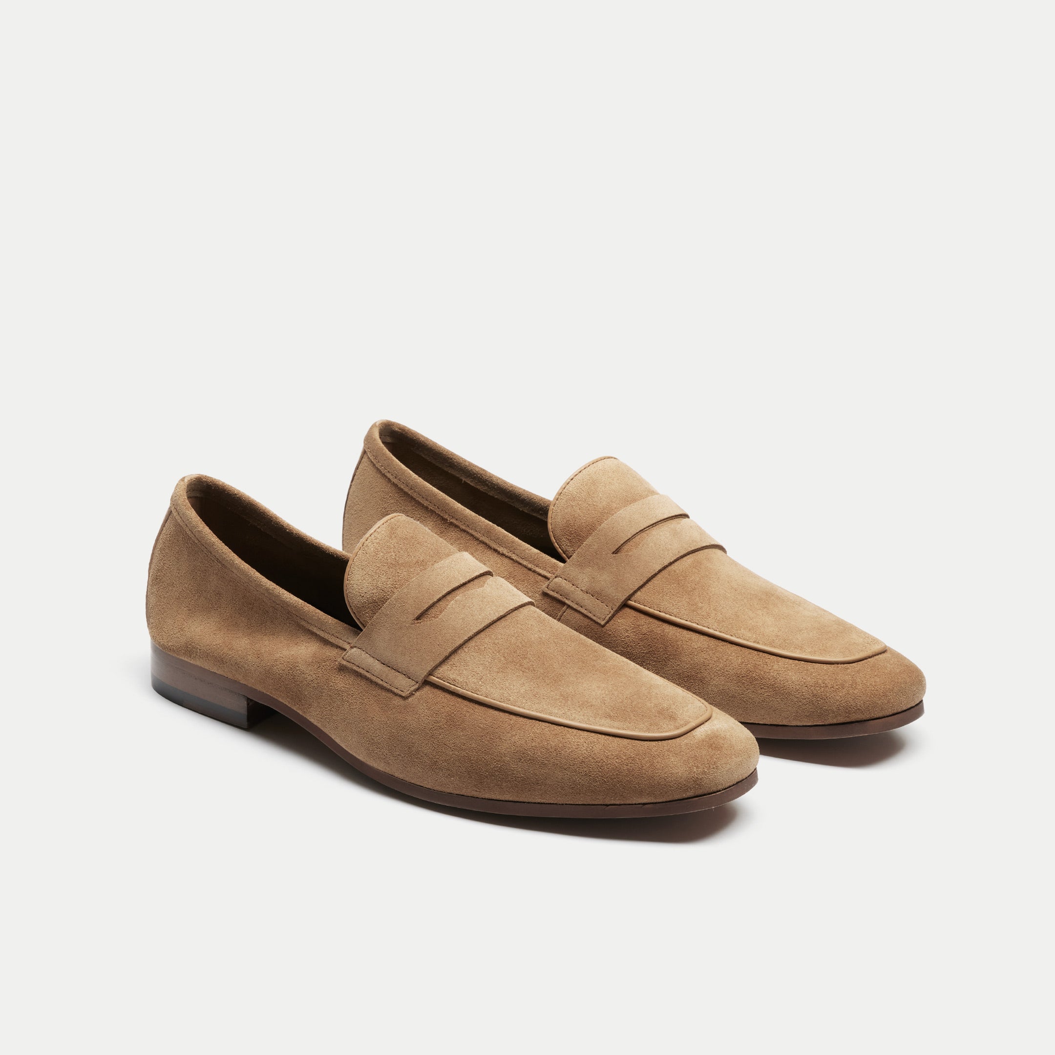 Walk London Mens Capri Saddle Loafer in Tan Suede