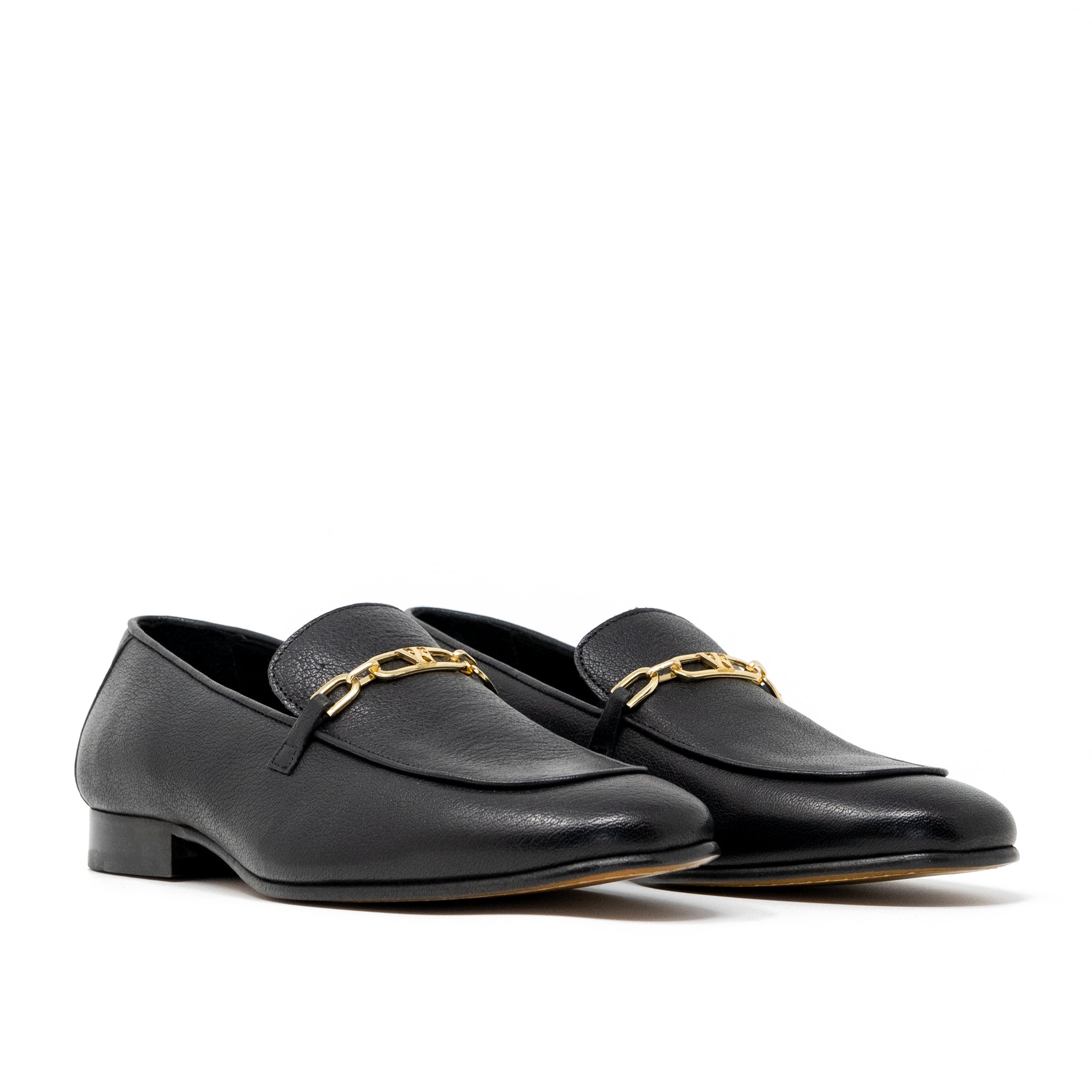 Como Trim Loafer - Black Leather