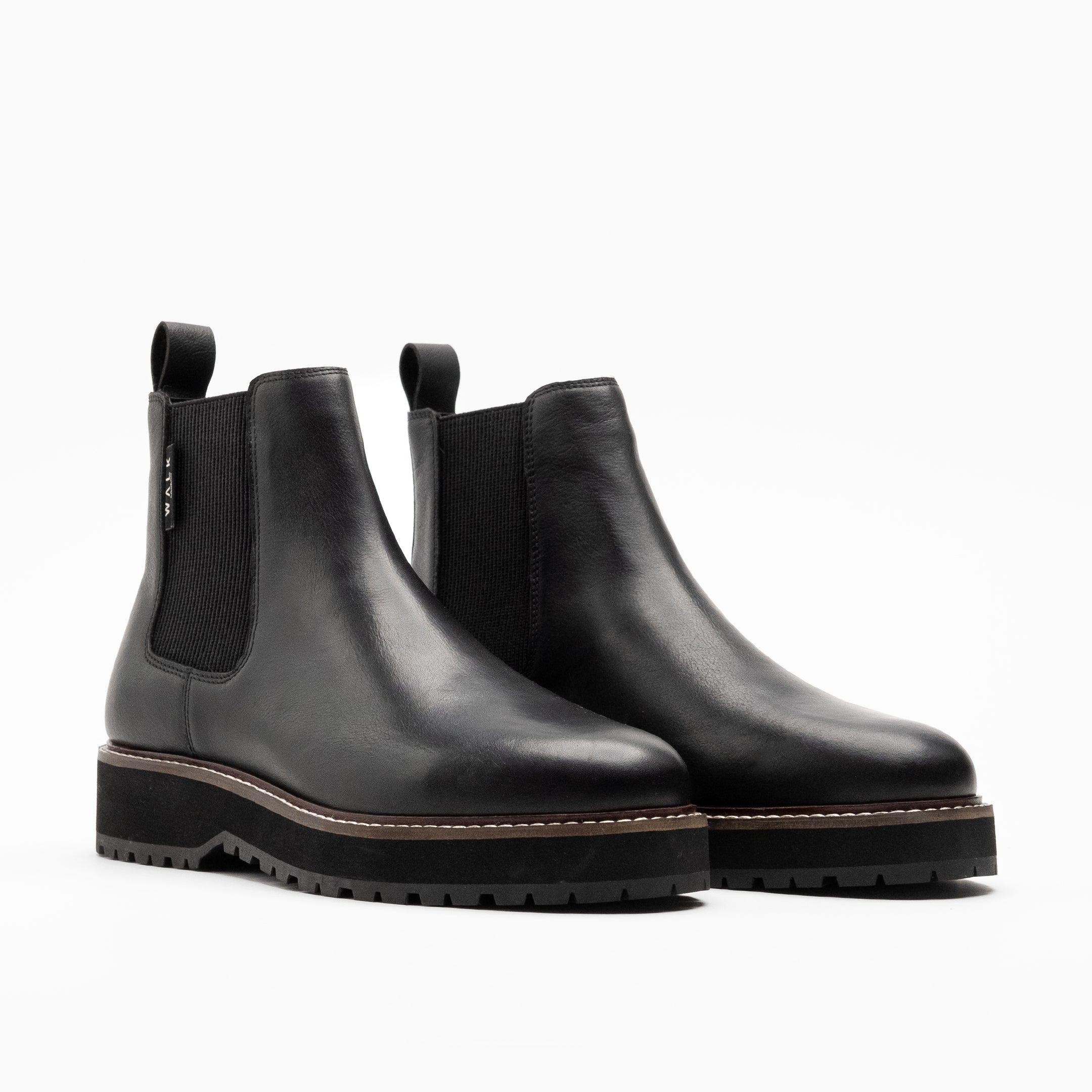 Walk London Mens Connery Chelsea Boot in Black Leather