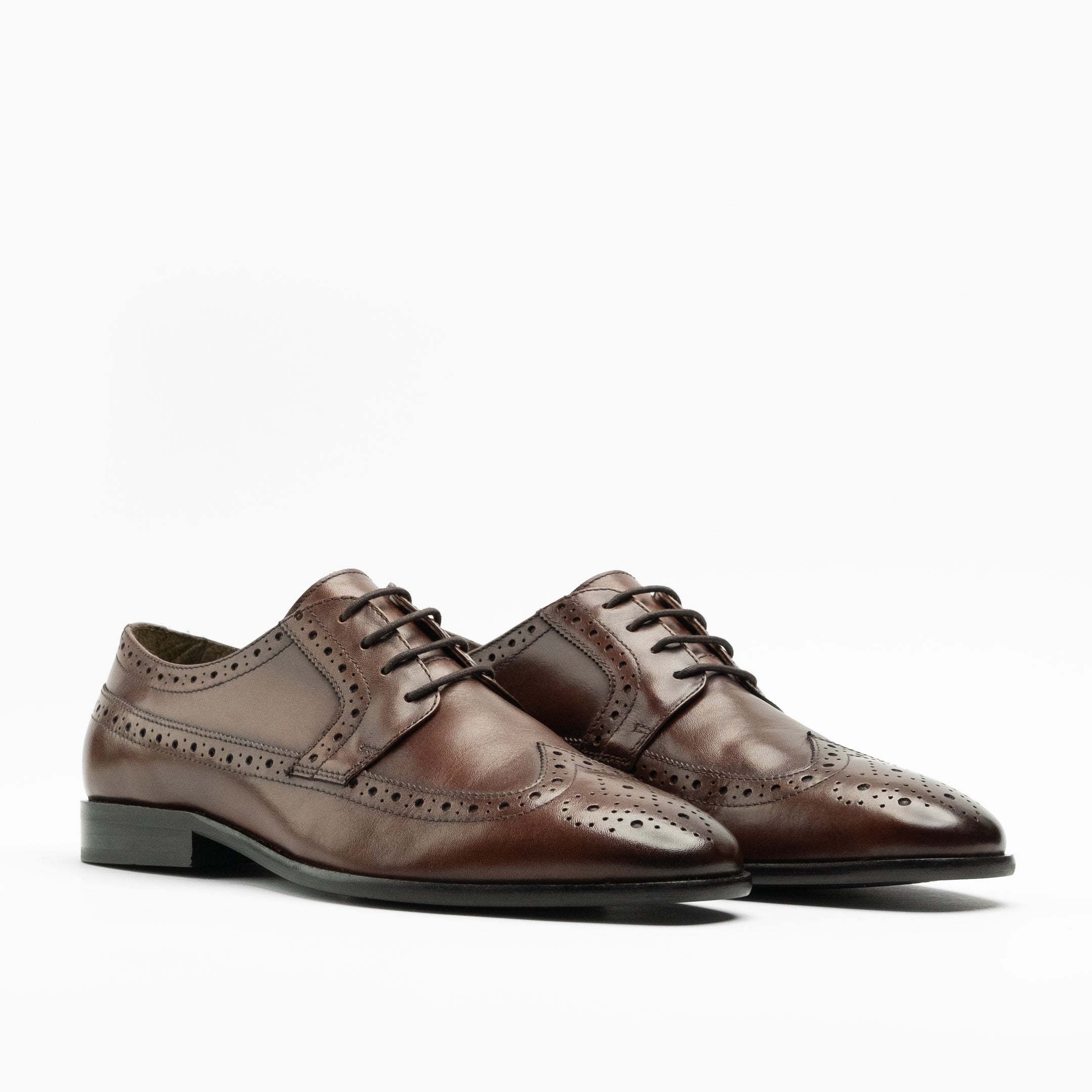 Walk London Mens Florence Brogue in Brown Leather