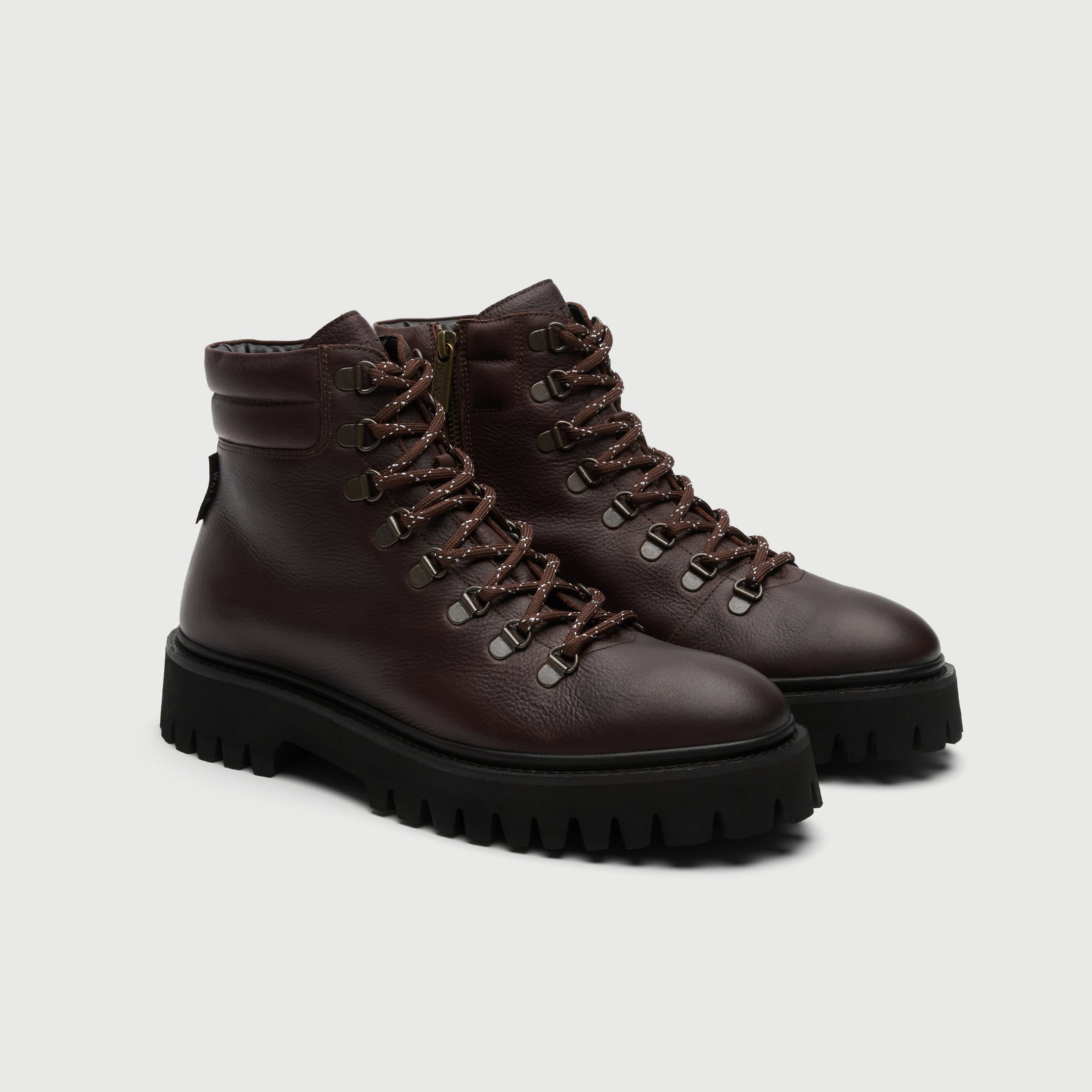 Walk London Shoes Hopper Hiking Boot Brown Leather
