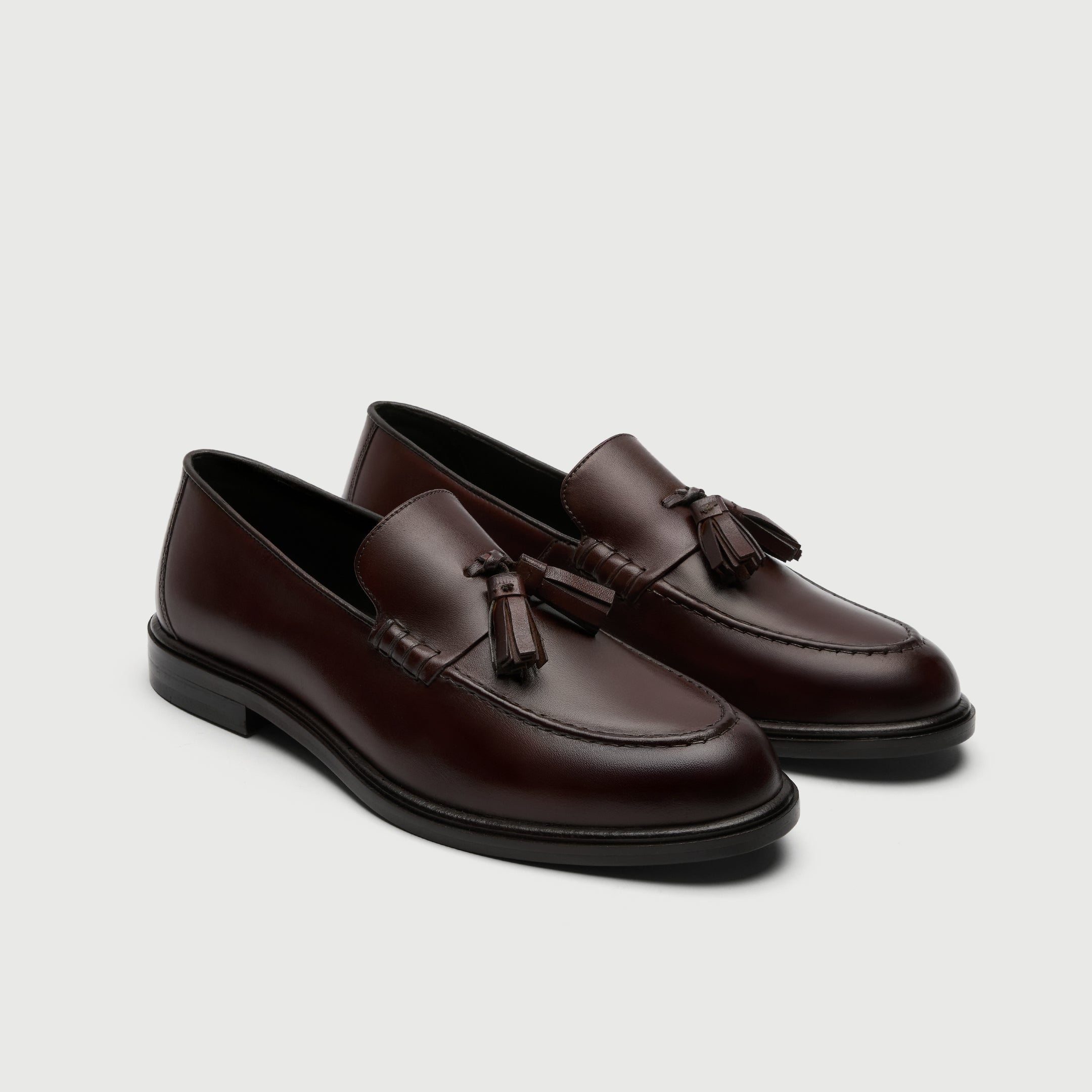 Walk London Mens Putney Tassel Loafer - Brown Leather