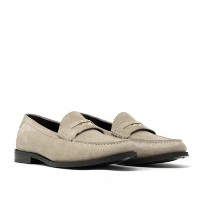 Riva Penny Loafer - Stone Suede