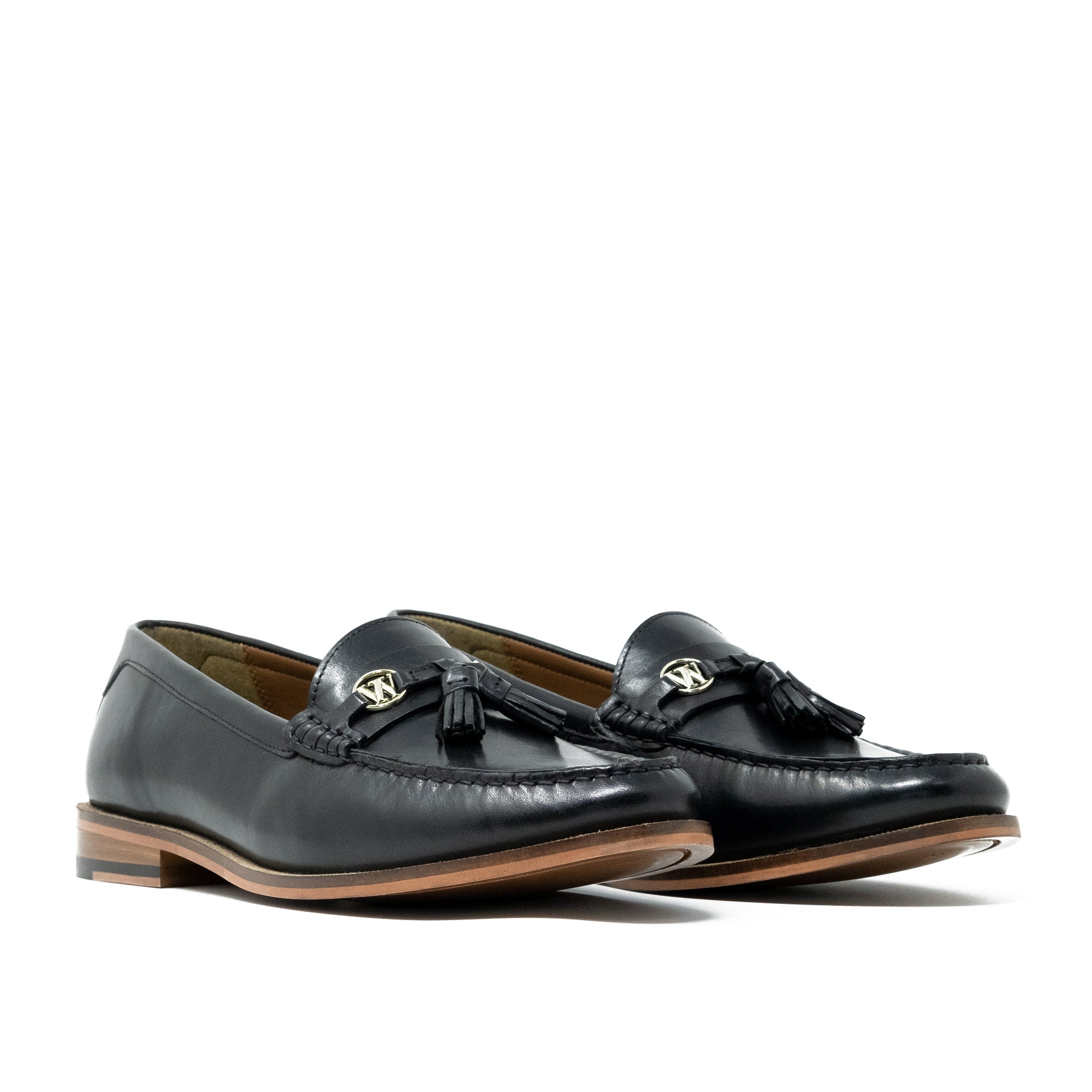 Riva Tassel Loafer - Black Leather